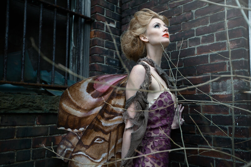 Makeup for model dressed as a fairy