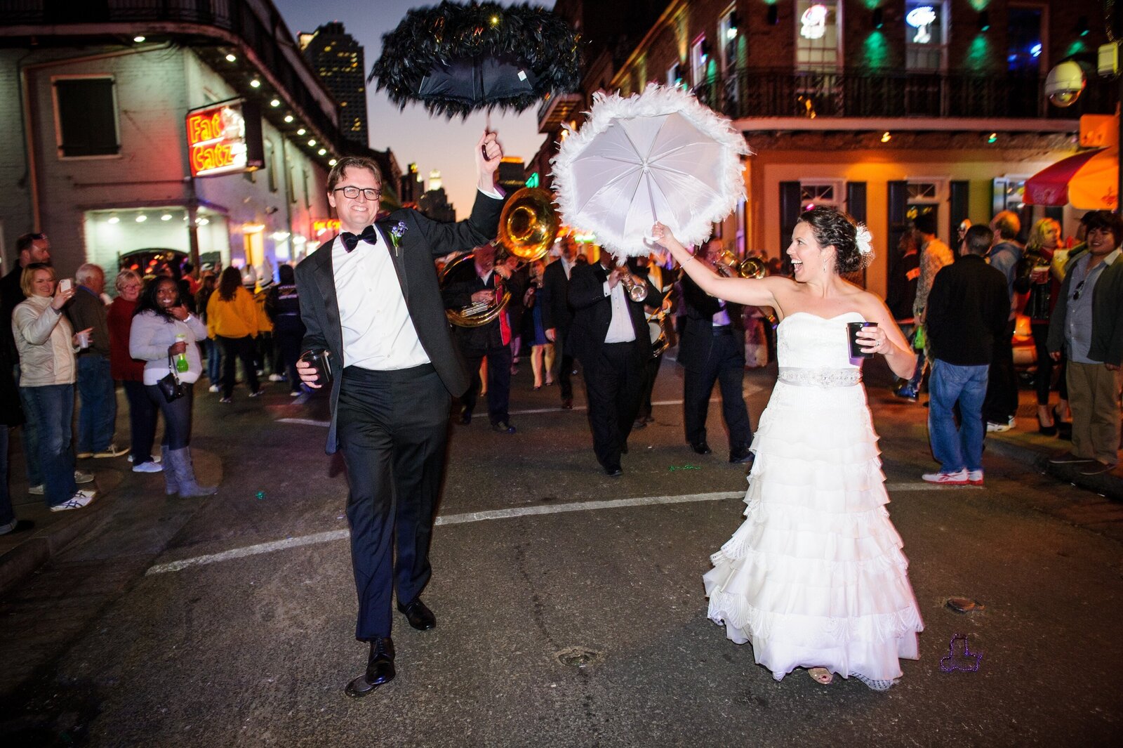 Wedding parade through the French Quarter