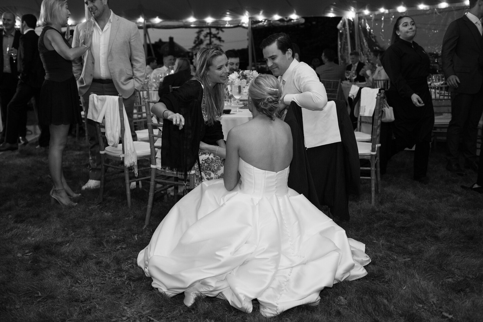 Tented South Dartmouth wedding at Salters Point. Deborah Zoe Photography.