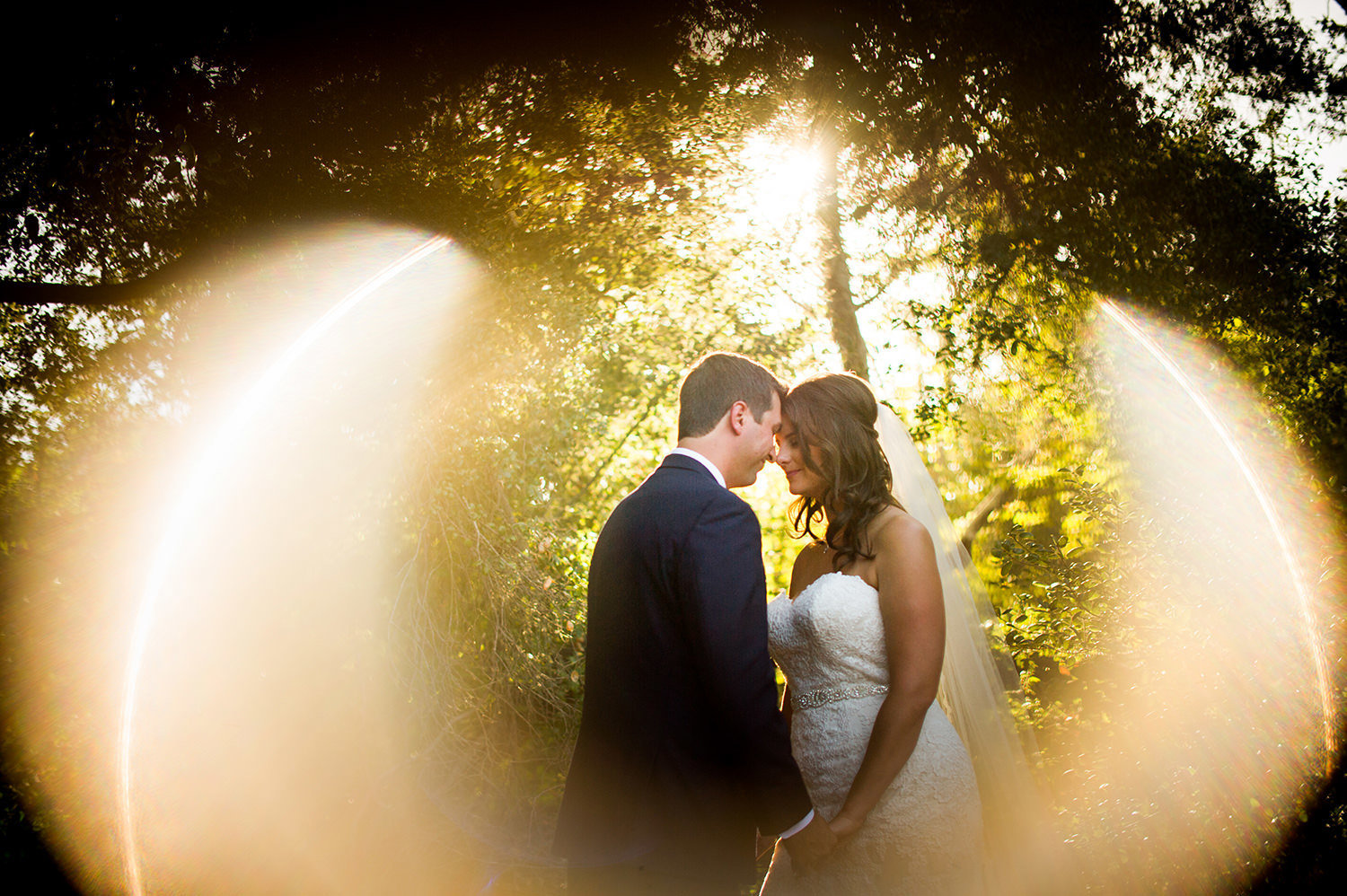 ring of fire with bride and groom