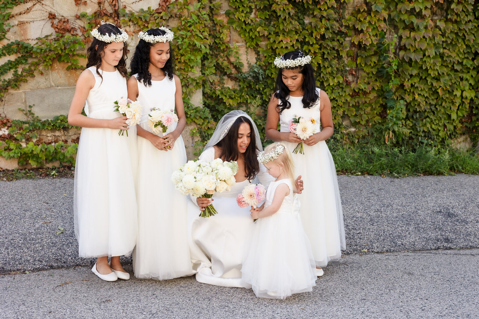 bride-with-flower-girls-lisa-gilbert-photography