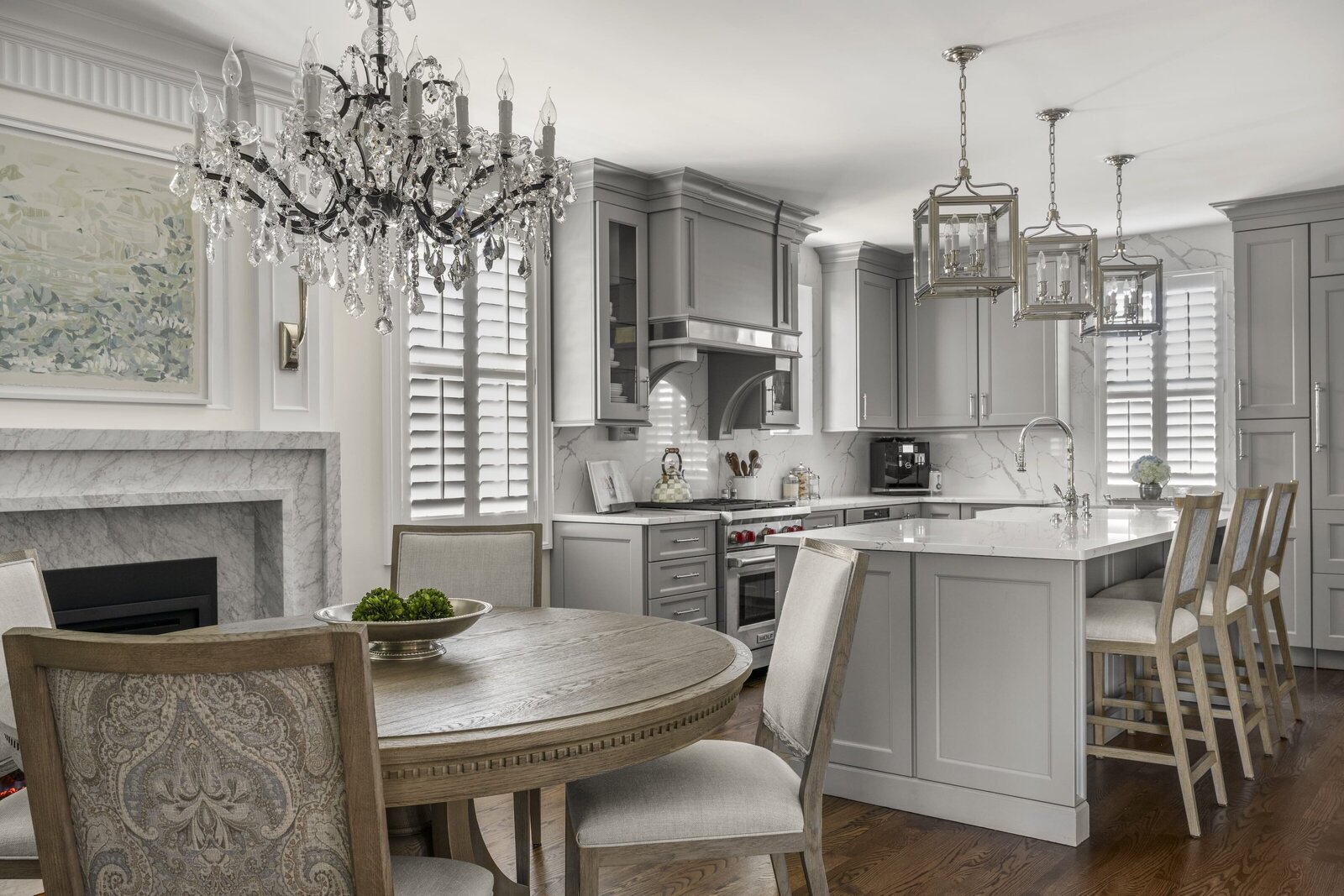 candra lynn interiors ocean port project kitchen dining table and island