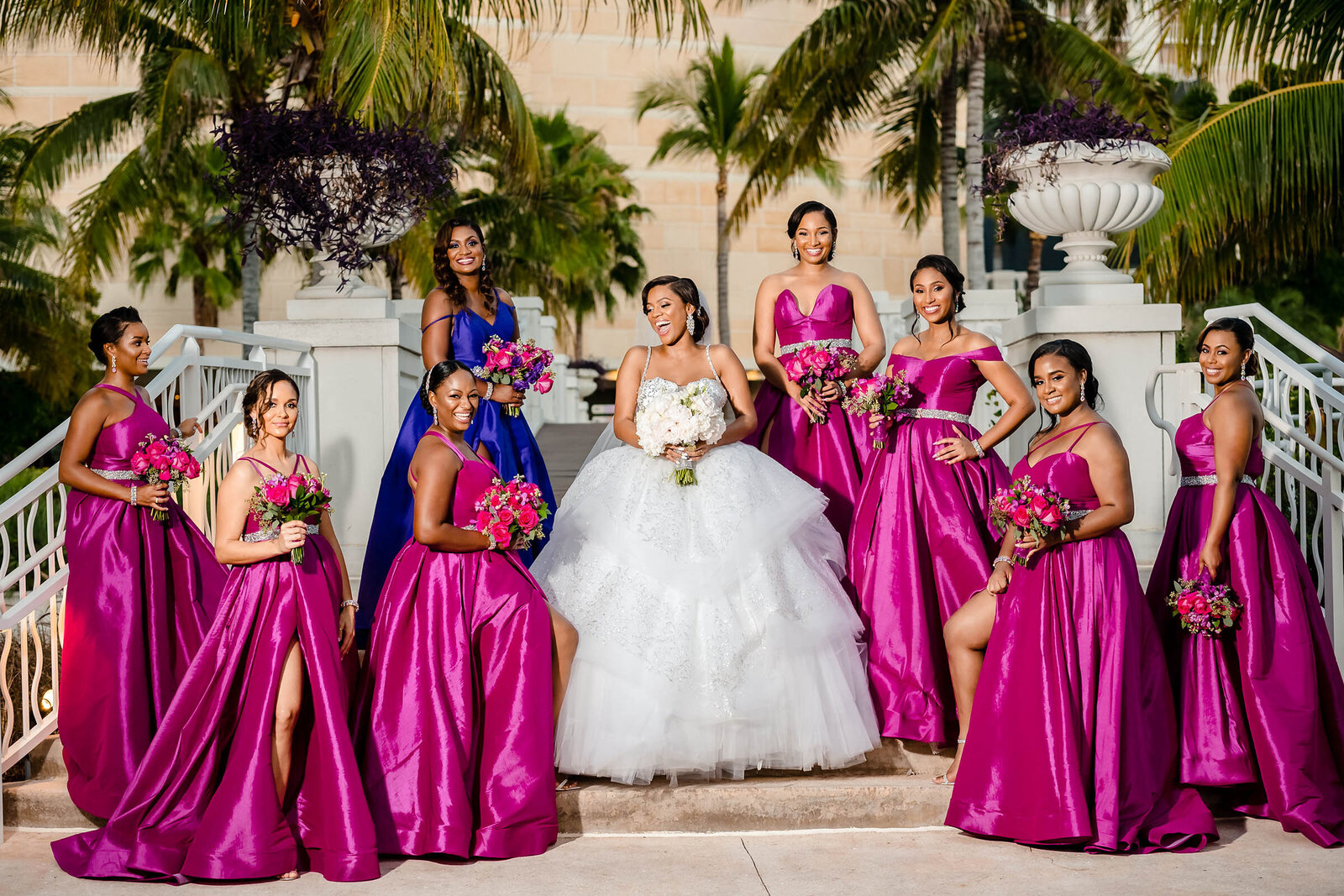 bride-and-bridesmaids-in-pink-bahamas-wedding-photographer-lyndah-wells