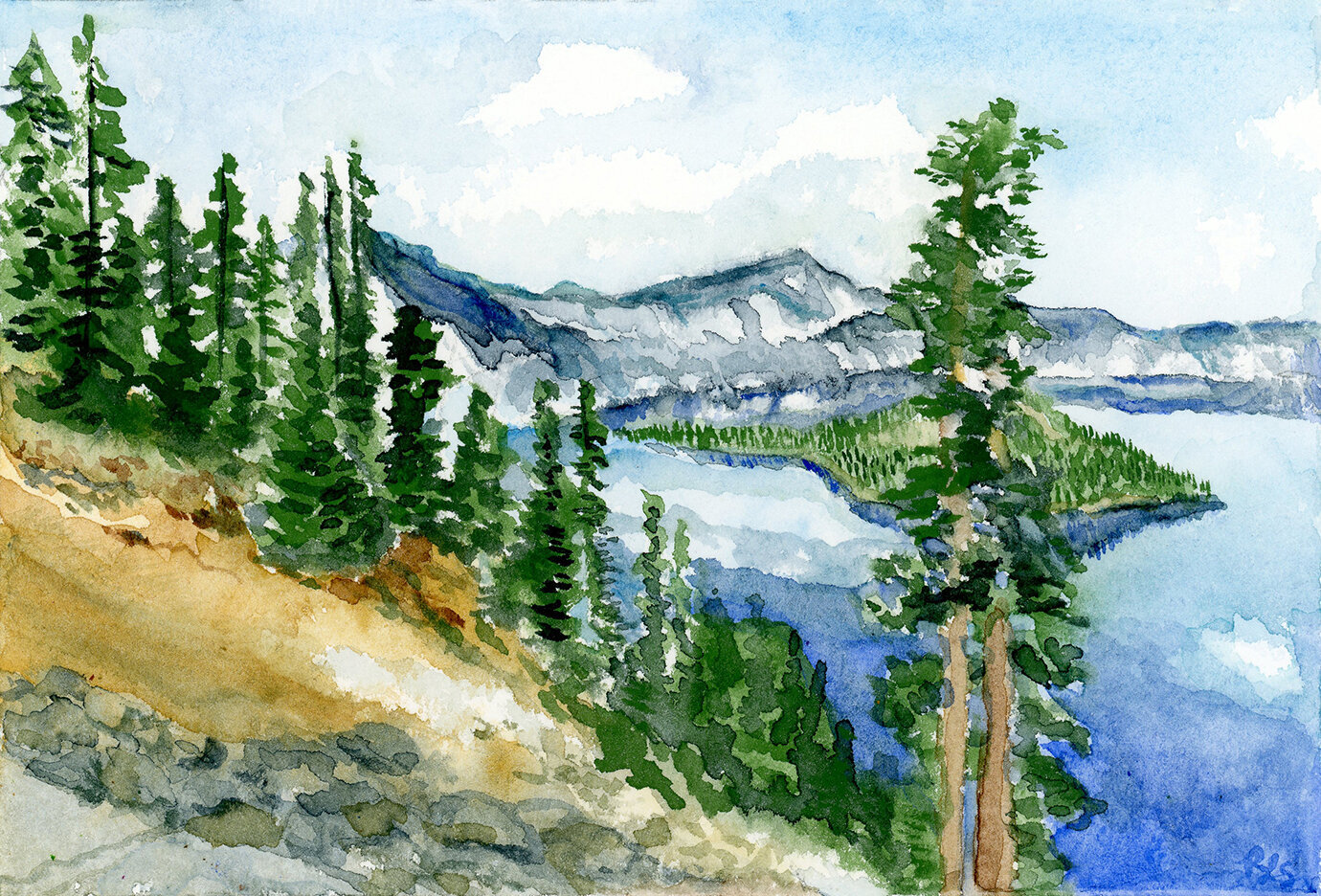 SMALLCraterLakeWatercolor1
