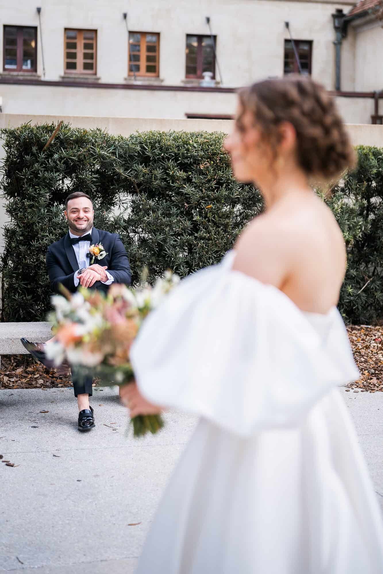 bride and groom portraits at Casa Monica wedding