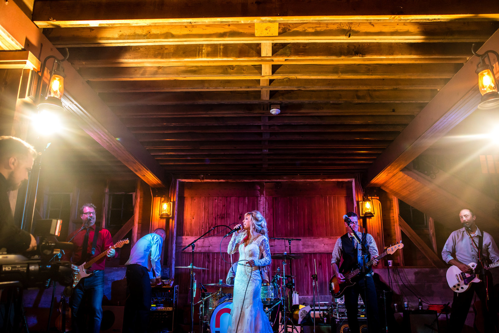 Bride singing at reception