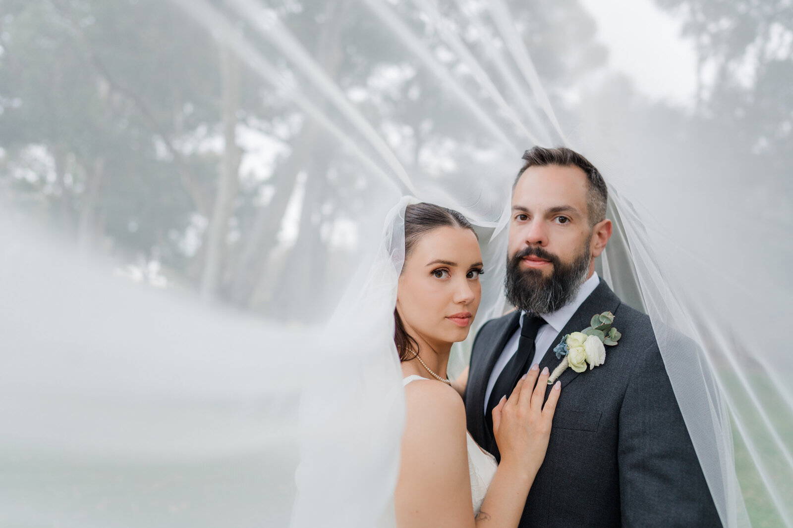 Bride and groom on their wedding day