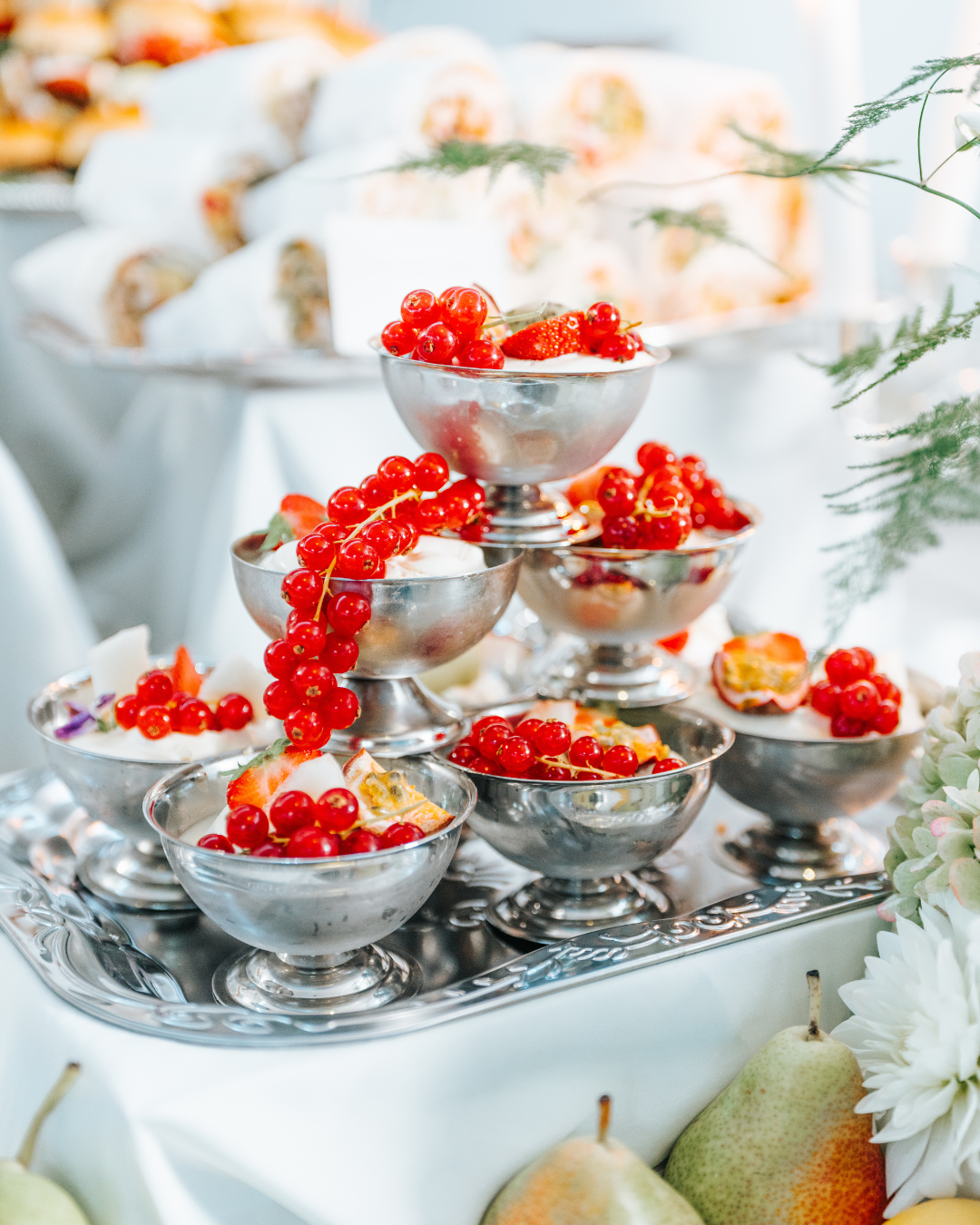 Elegant dessert display created for London wedding
