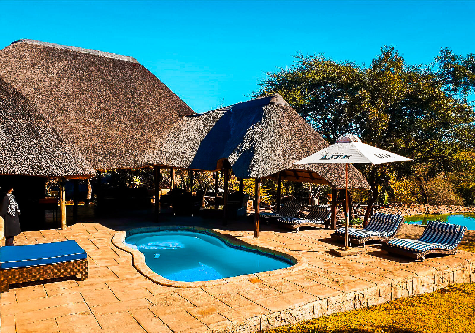 Lodge with a pool