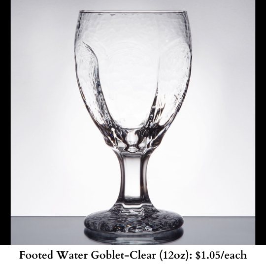 Footed Water Goblet-Clear-131