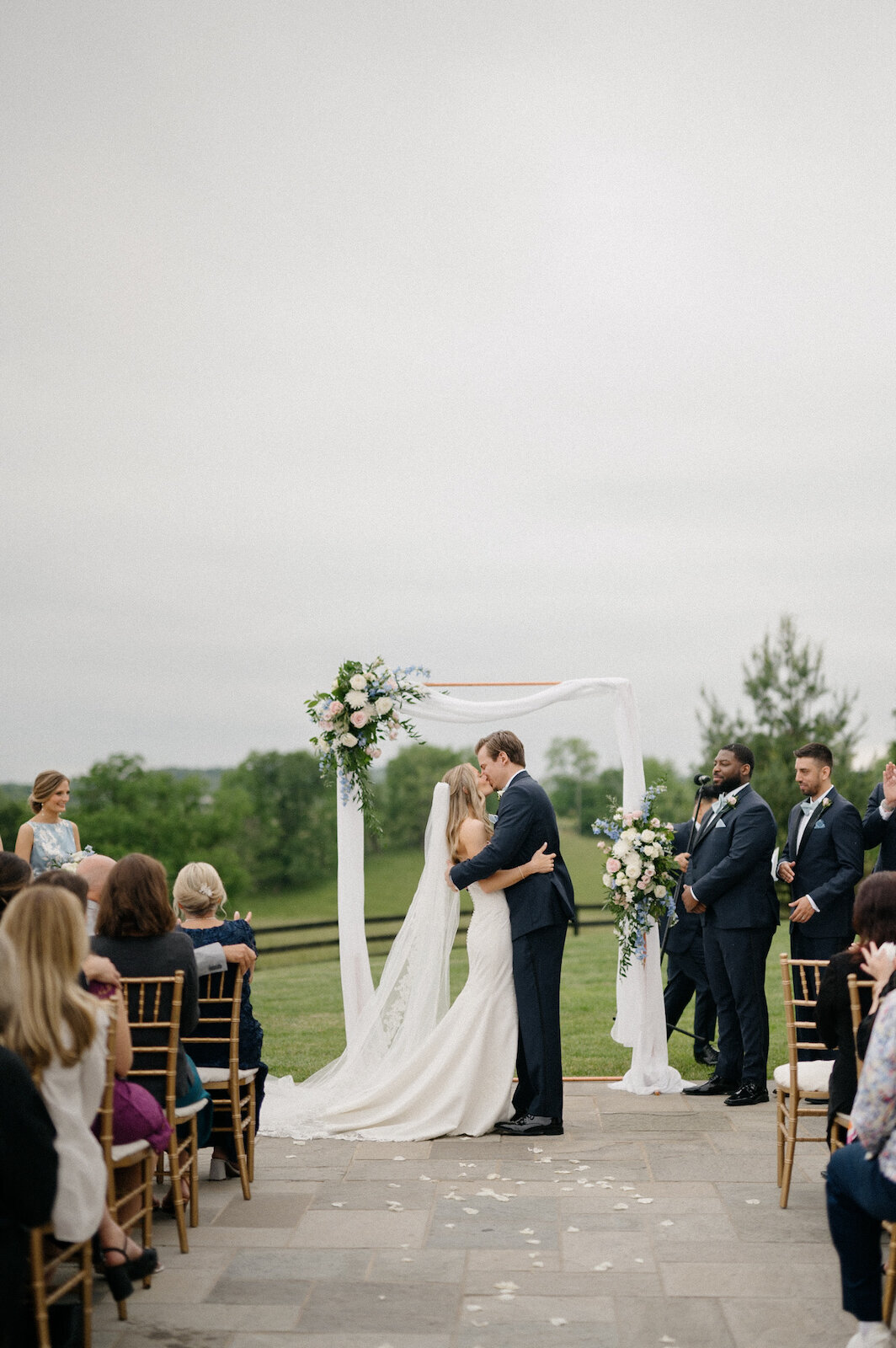 Outdoor wedding ceremony setup