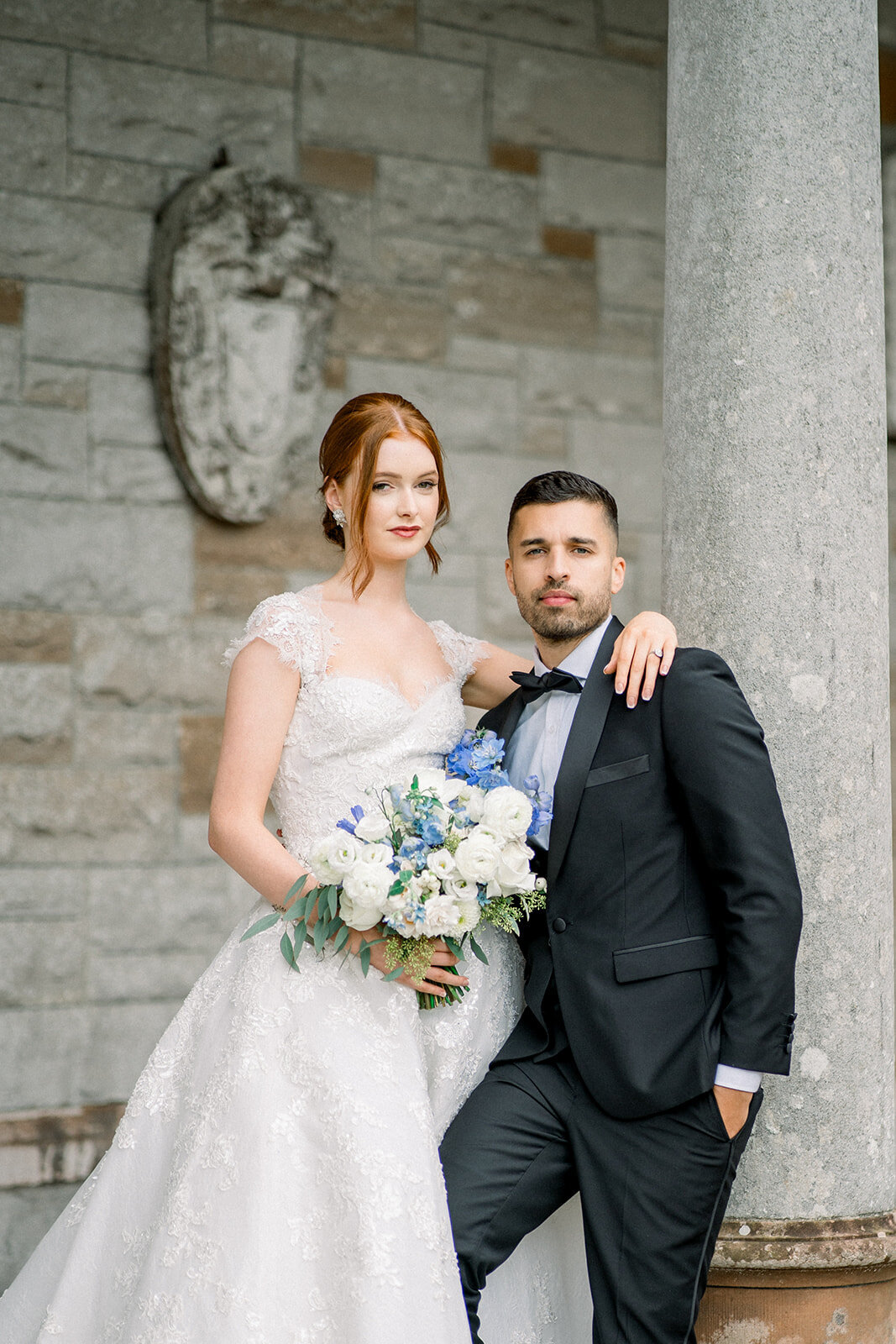Bride and Groom’s Wedding Portrait at Castle Leslie, Ireland
