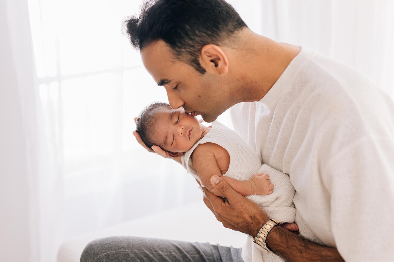 orlando newborn photoshoot with dad and baby boy