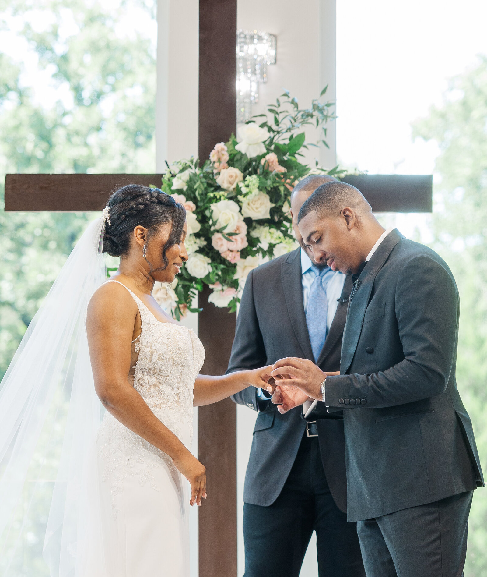 Ring ceremony of bride and groom