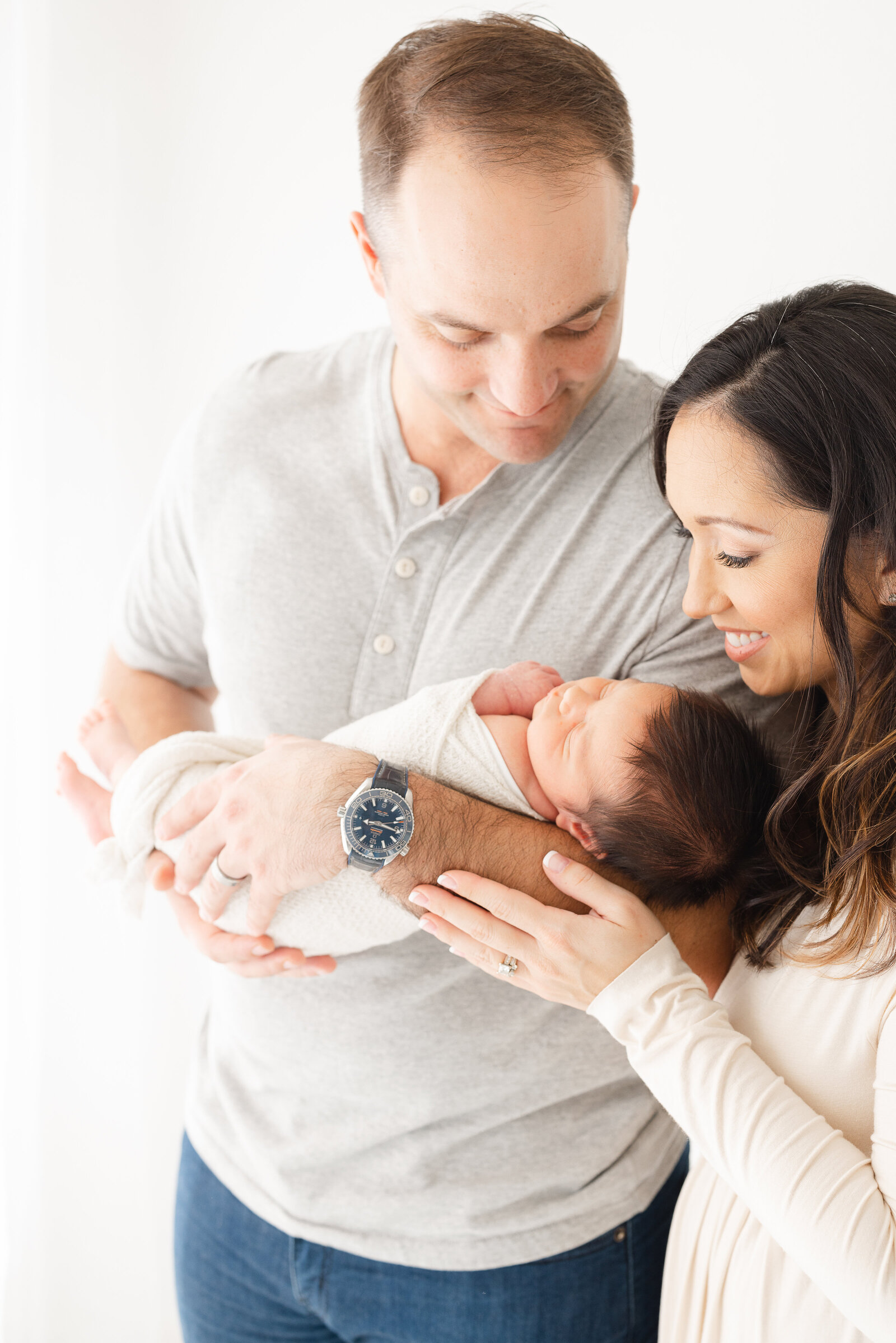 Studio Newborn Session Mom and Dad