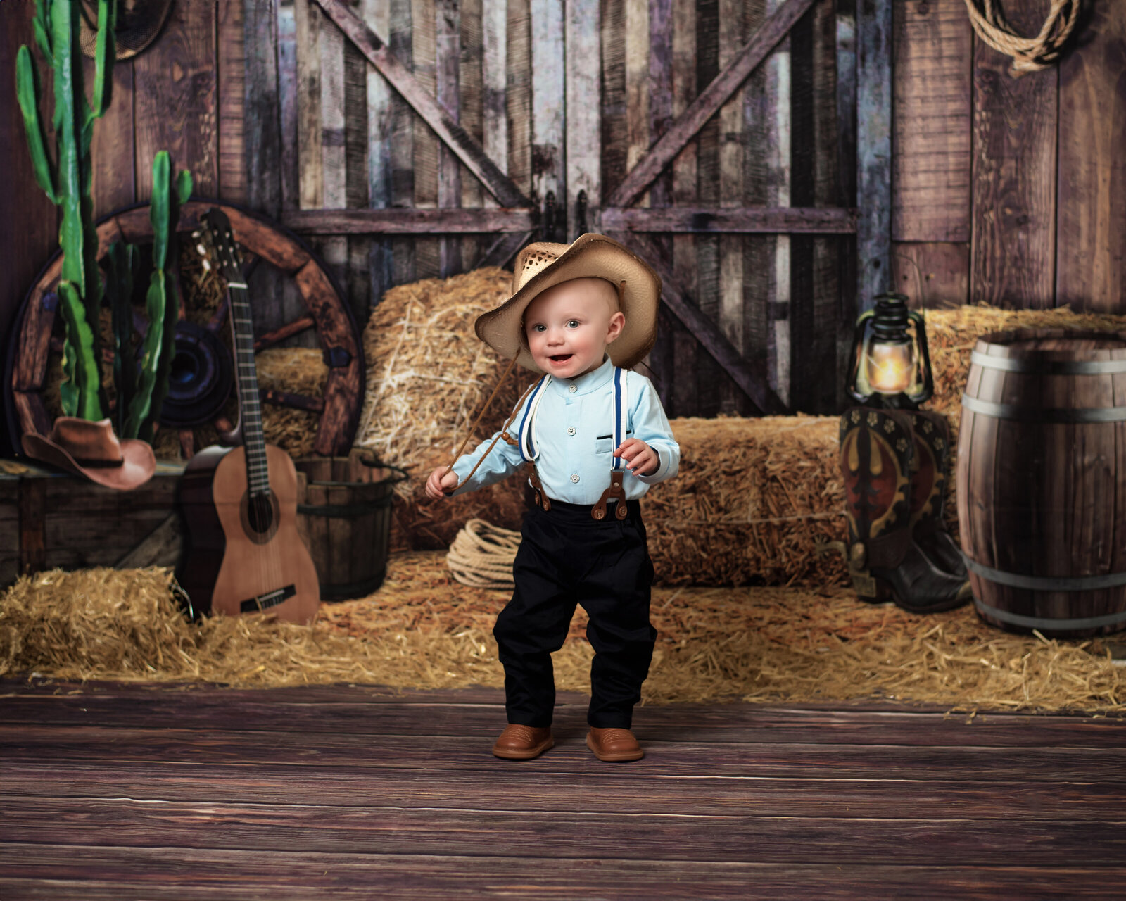 cowboy first year photoshoot