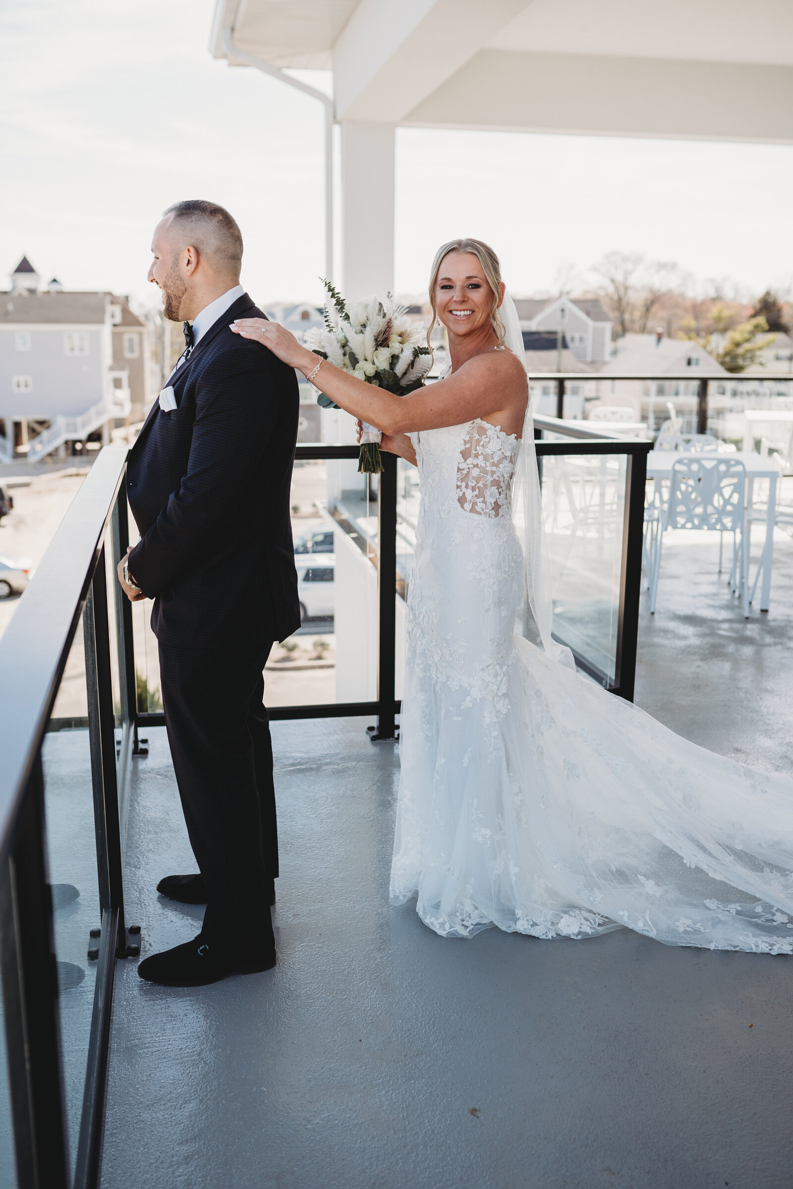 A heartfelt first look between the bride and groom captures the excitement and emotion before the ceremony. This intimate wedding tradition allows couples to share a private moment together, creating beautiful, candid memories. Discover the magic of a first look for your special day!