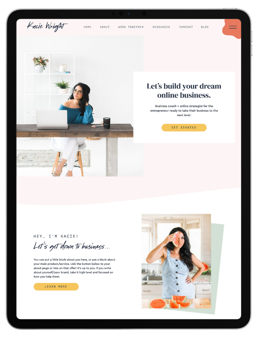 Kacie Full Site Template- iPad