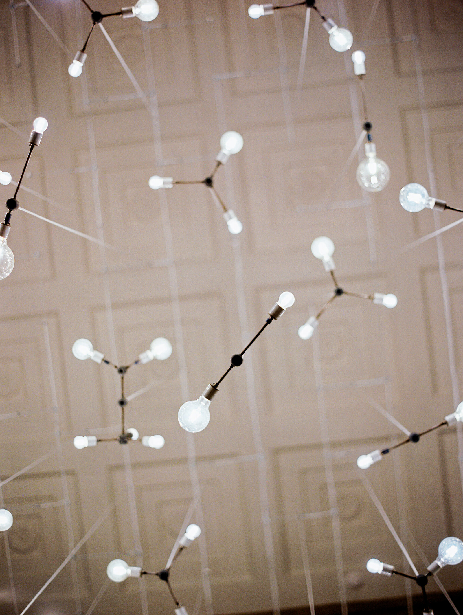Light installation at Baltimore Museum of Art Wedding