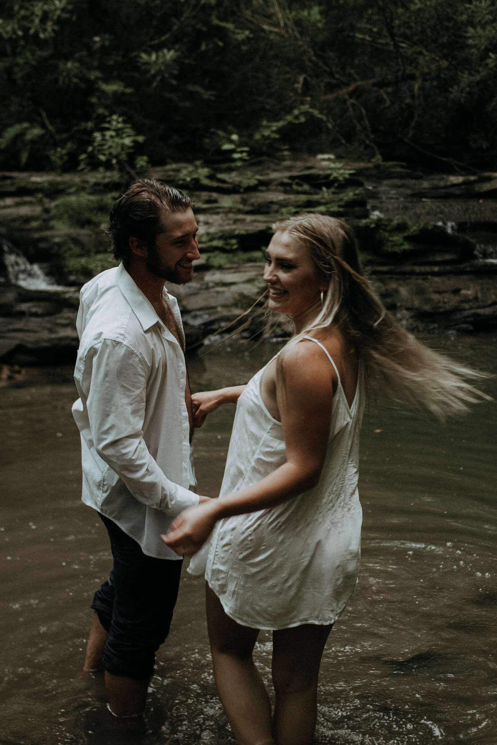 elopement photos by waterfall