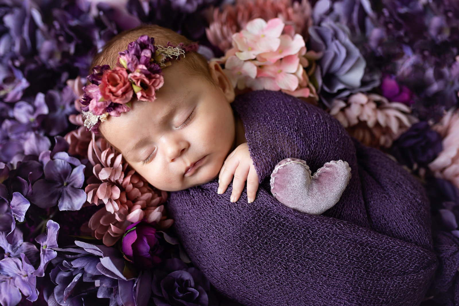 Newborn Session with Flowers