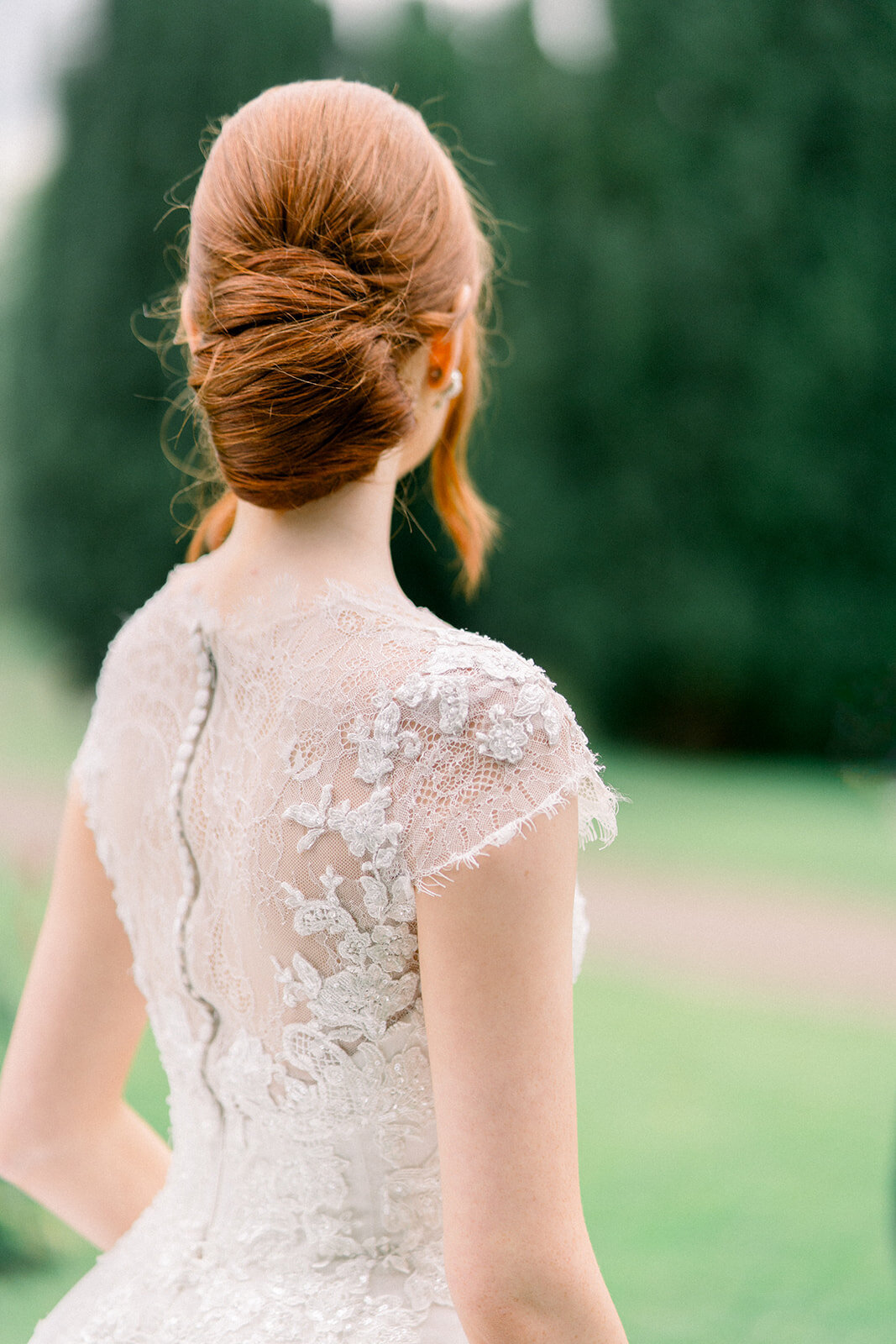 Bride’s Stunning Lace Gown at Castle Leslie, Ireland