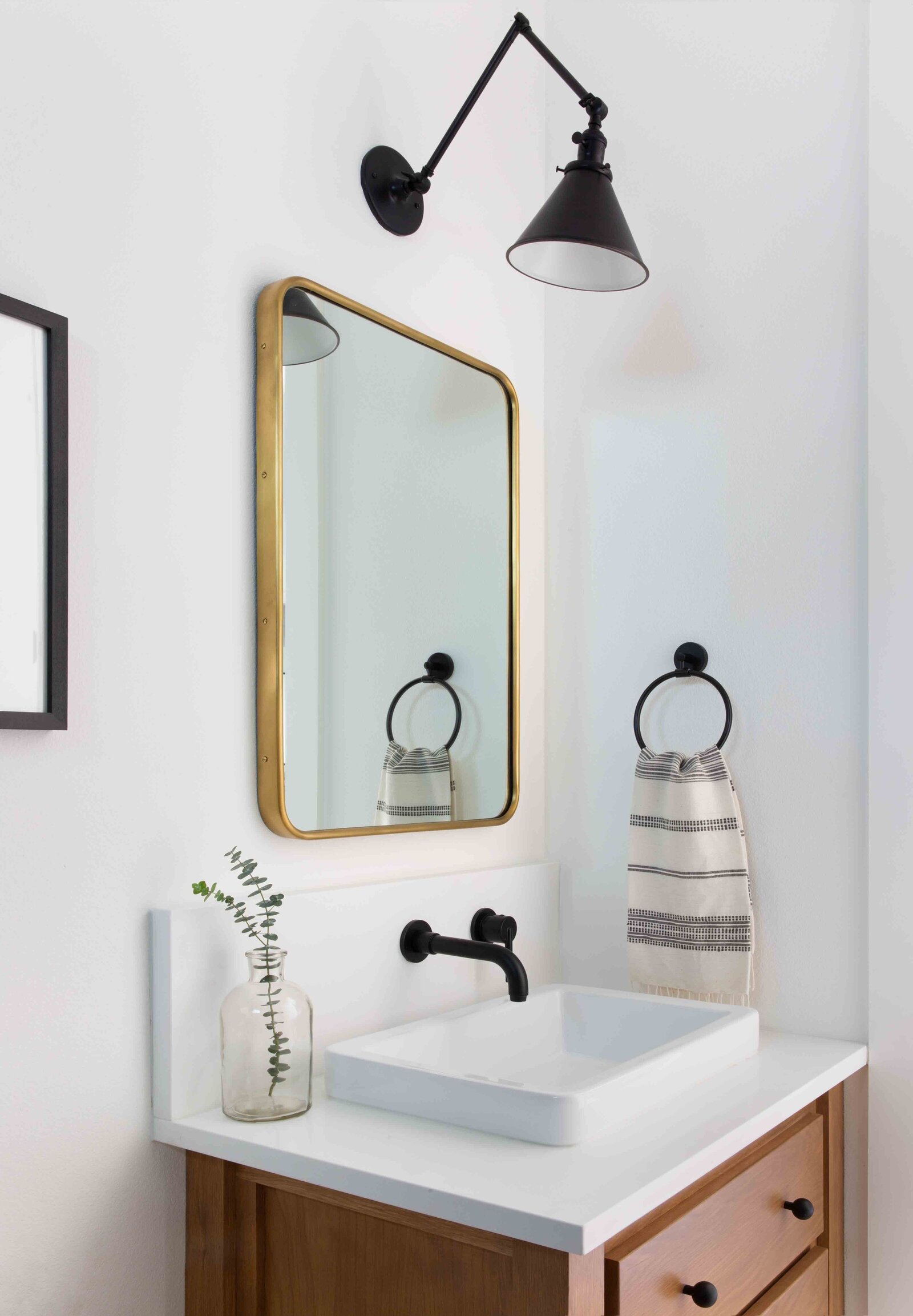 Nuela Designs Gold Mirror Bathroom