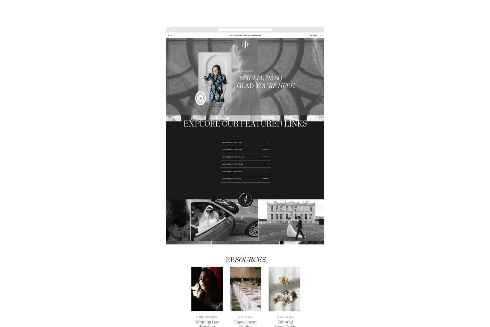 julia linkin page mockup