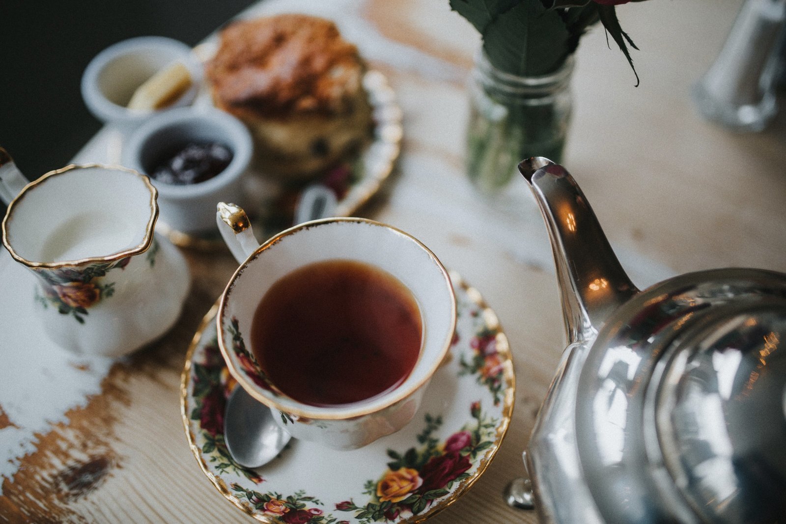 Photograph of afternoon tea at Baldry's Tearoom in Grasmere Village, The Lake District