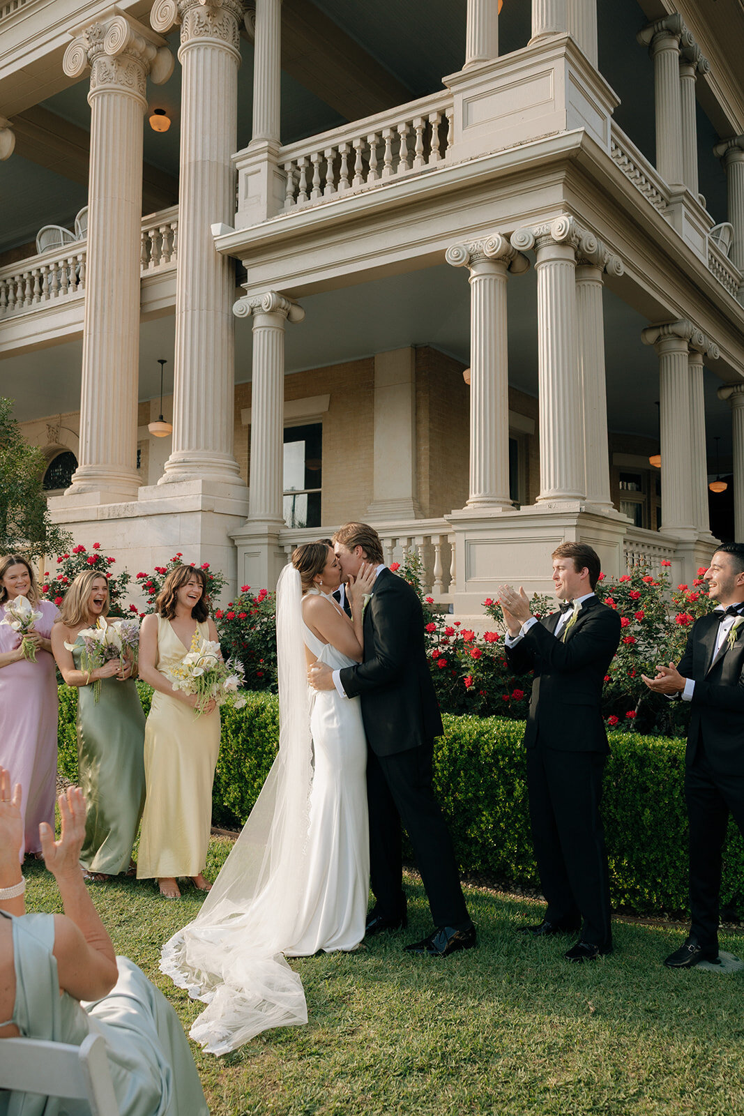 bride in a high neck wedding dress 