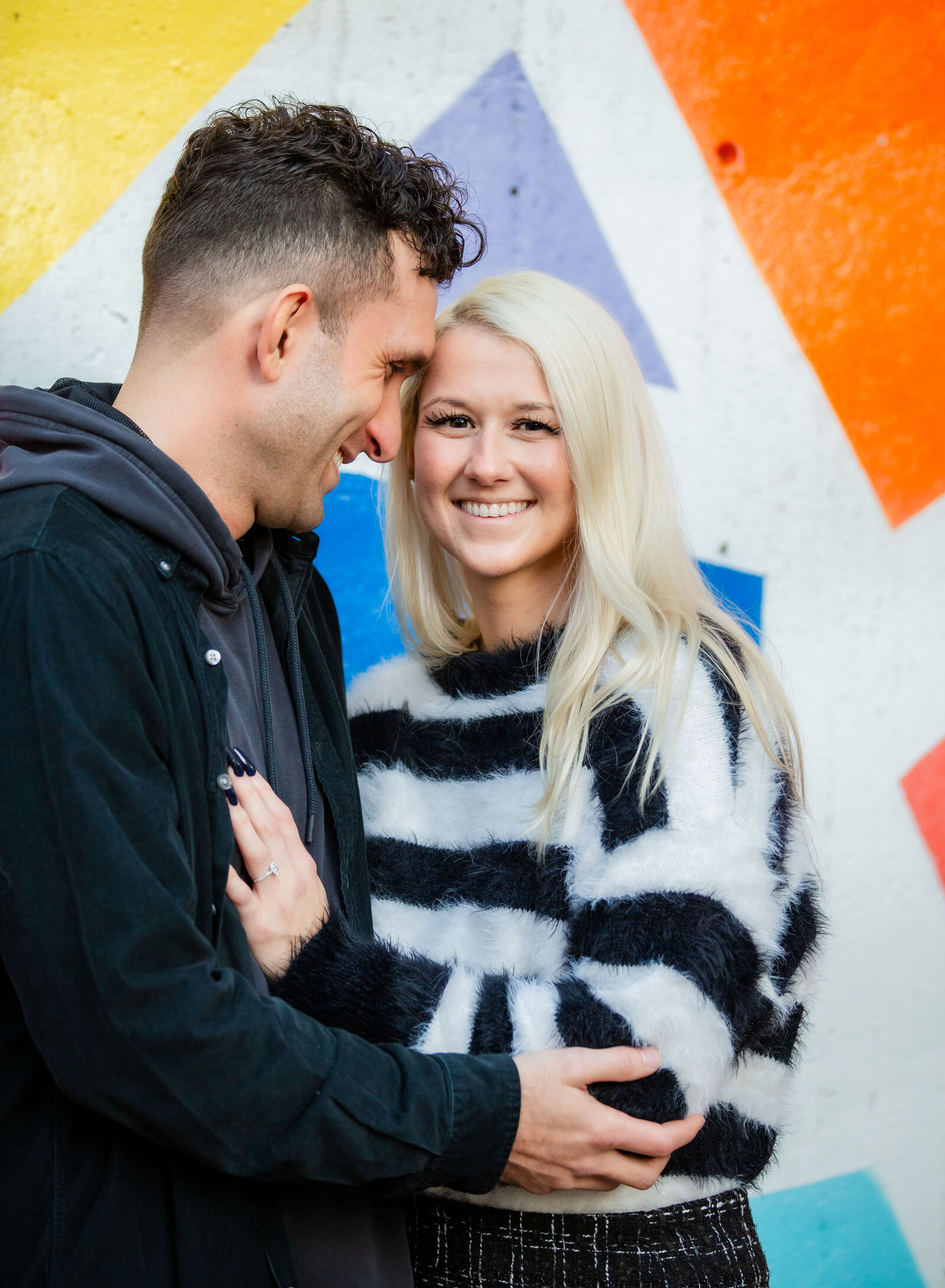 happy engaged couple