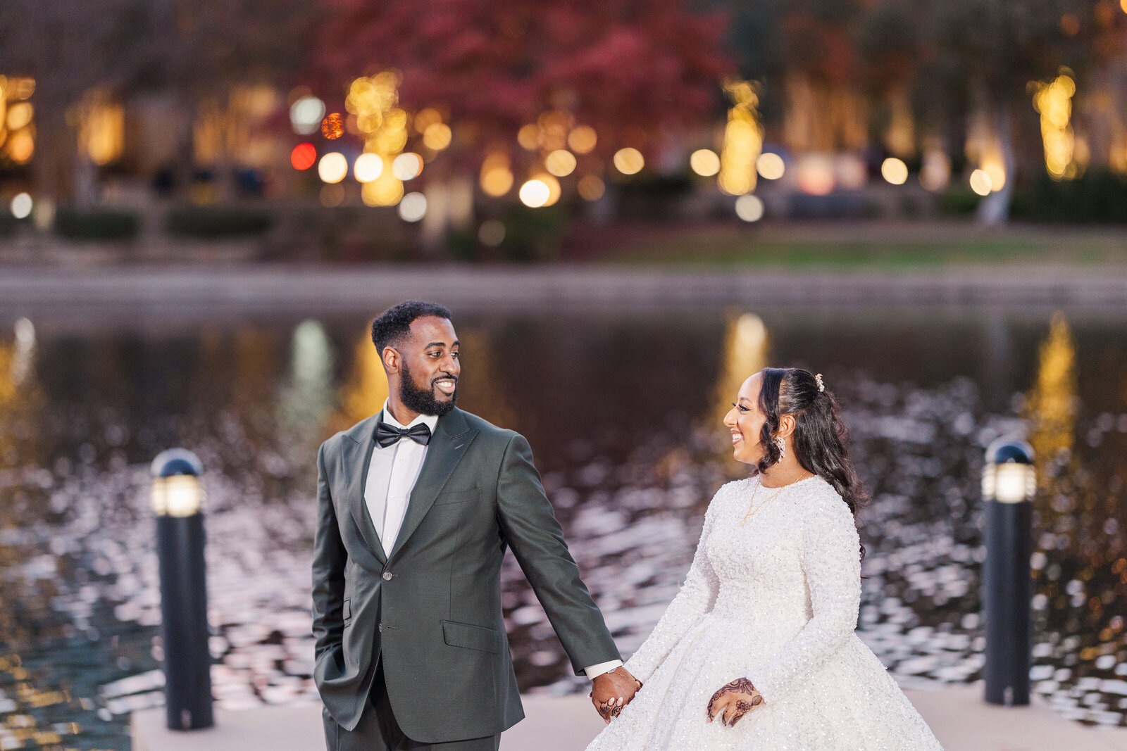 Night time outdoor couples photography