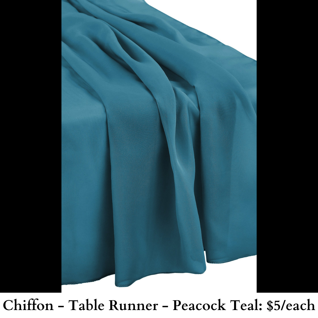 Chiffon-Table Runner-Peacock Teal-717