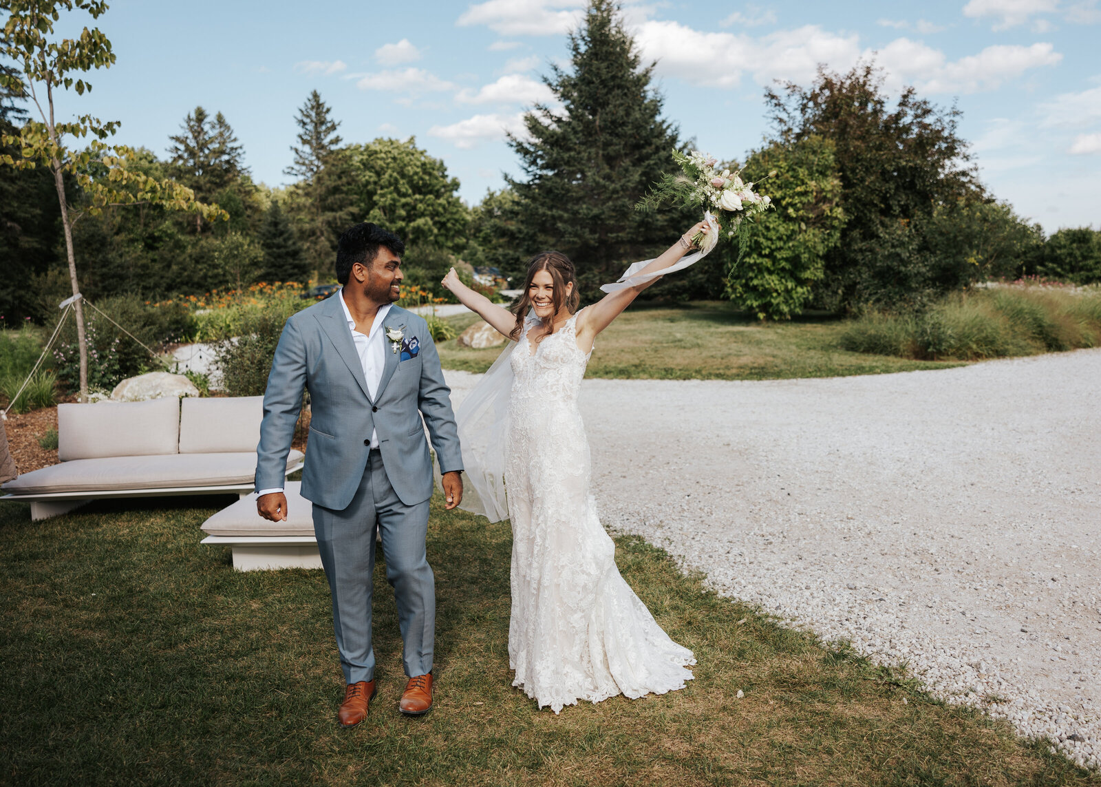 Le Peaches and Cream Summer Wedding in Low Quebec