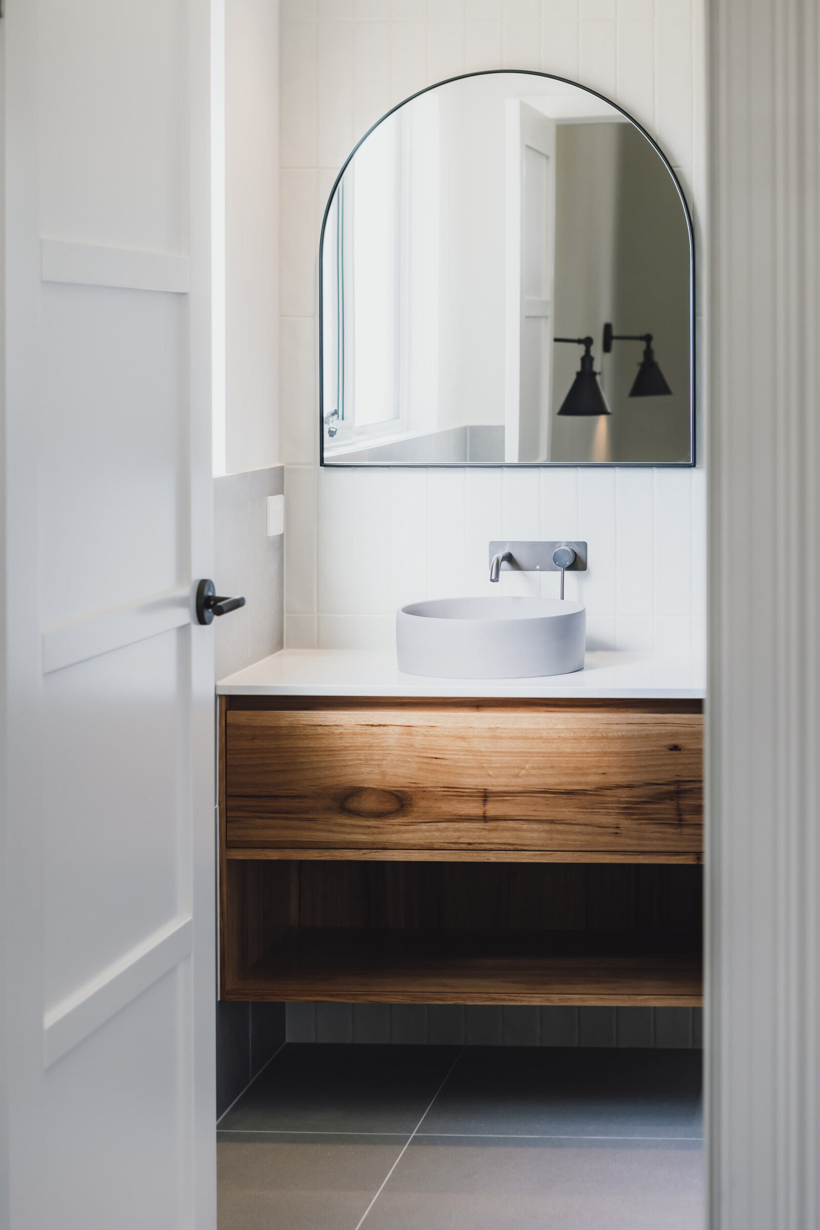 Bathroom design polished concrete modern country design