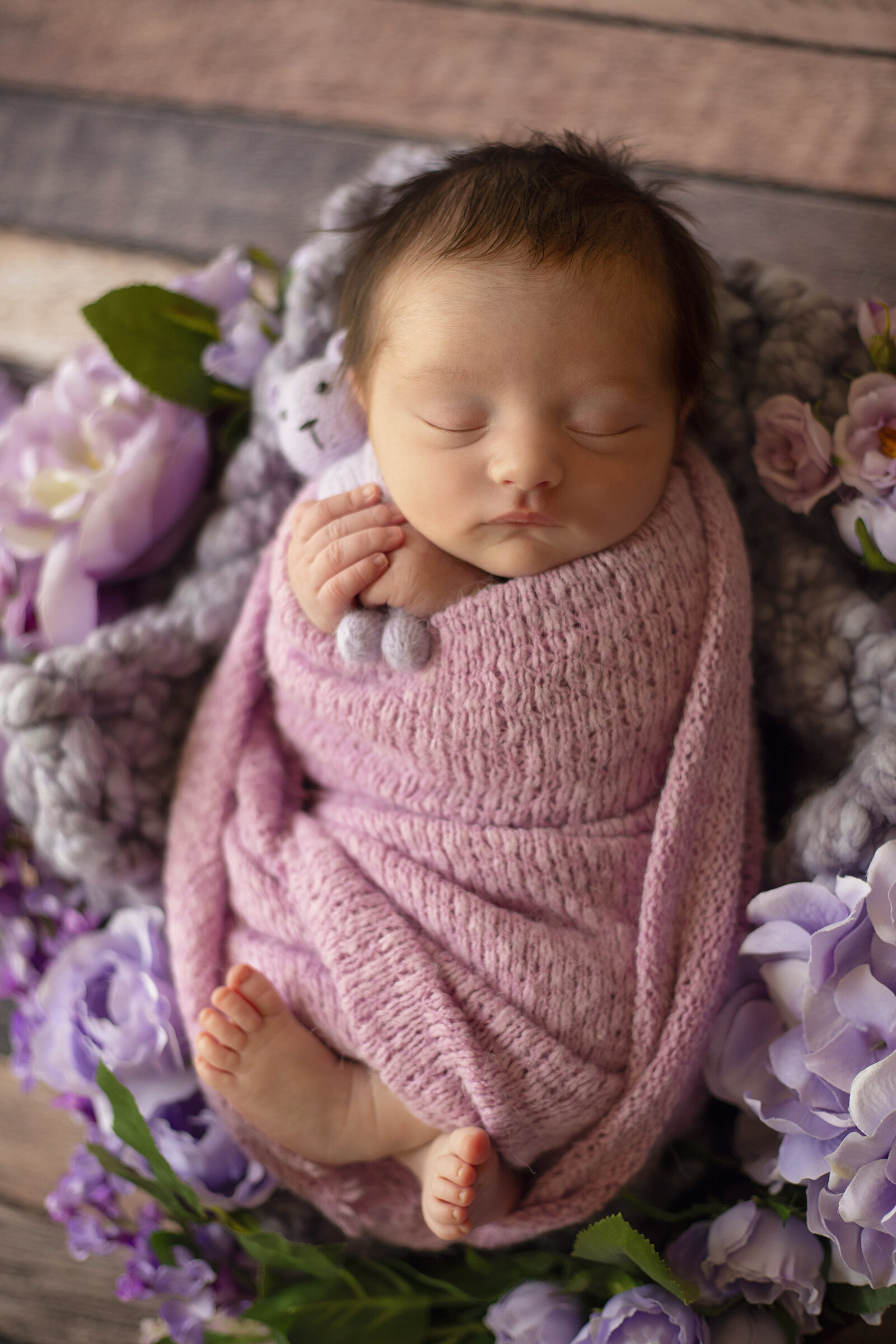 ABQ-newborn-photography-with-baby-girl-and-lilac-colors