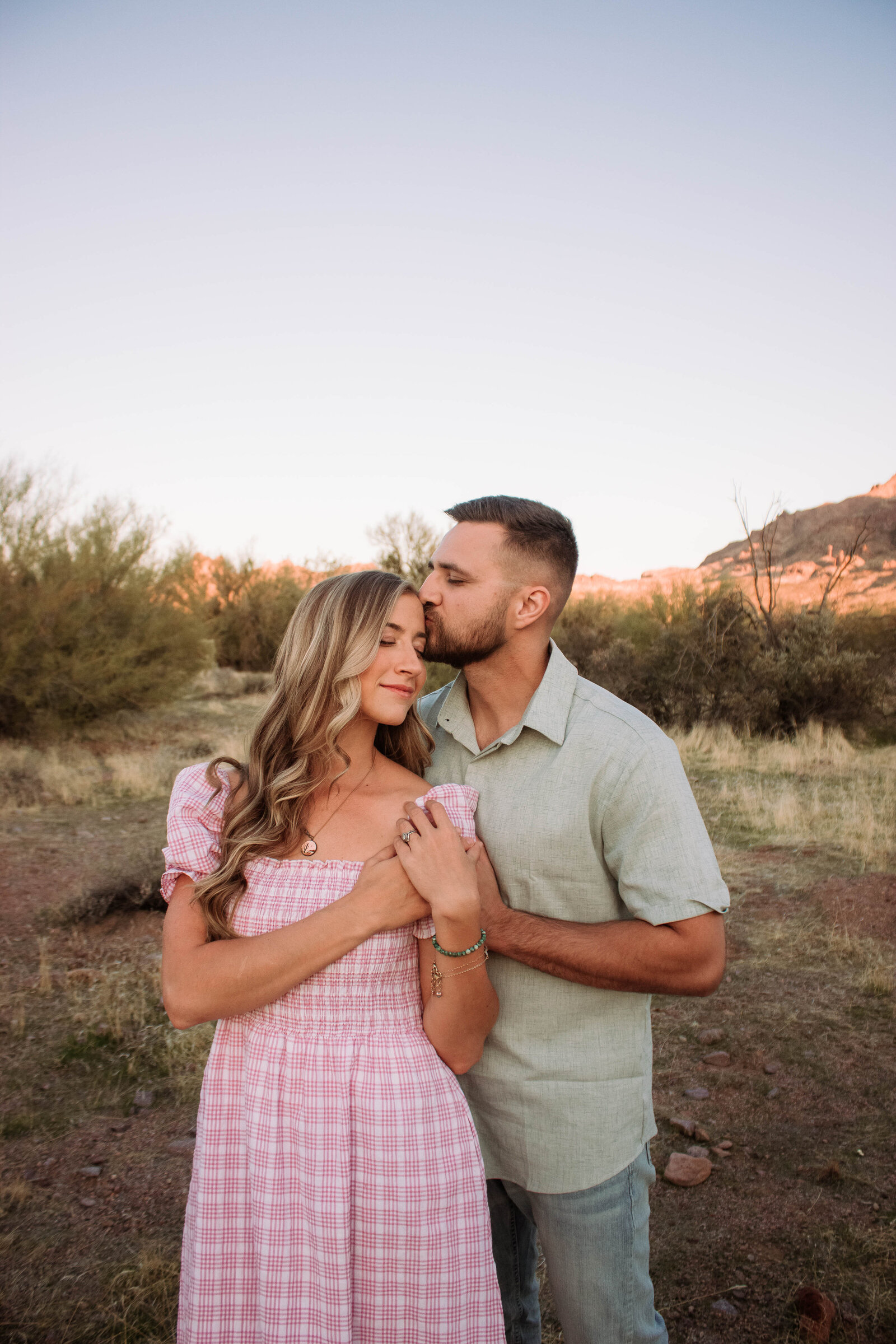 young Arizona family outside