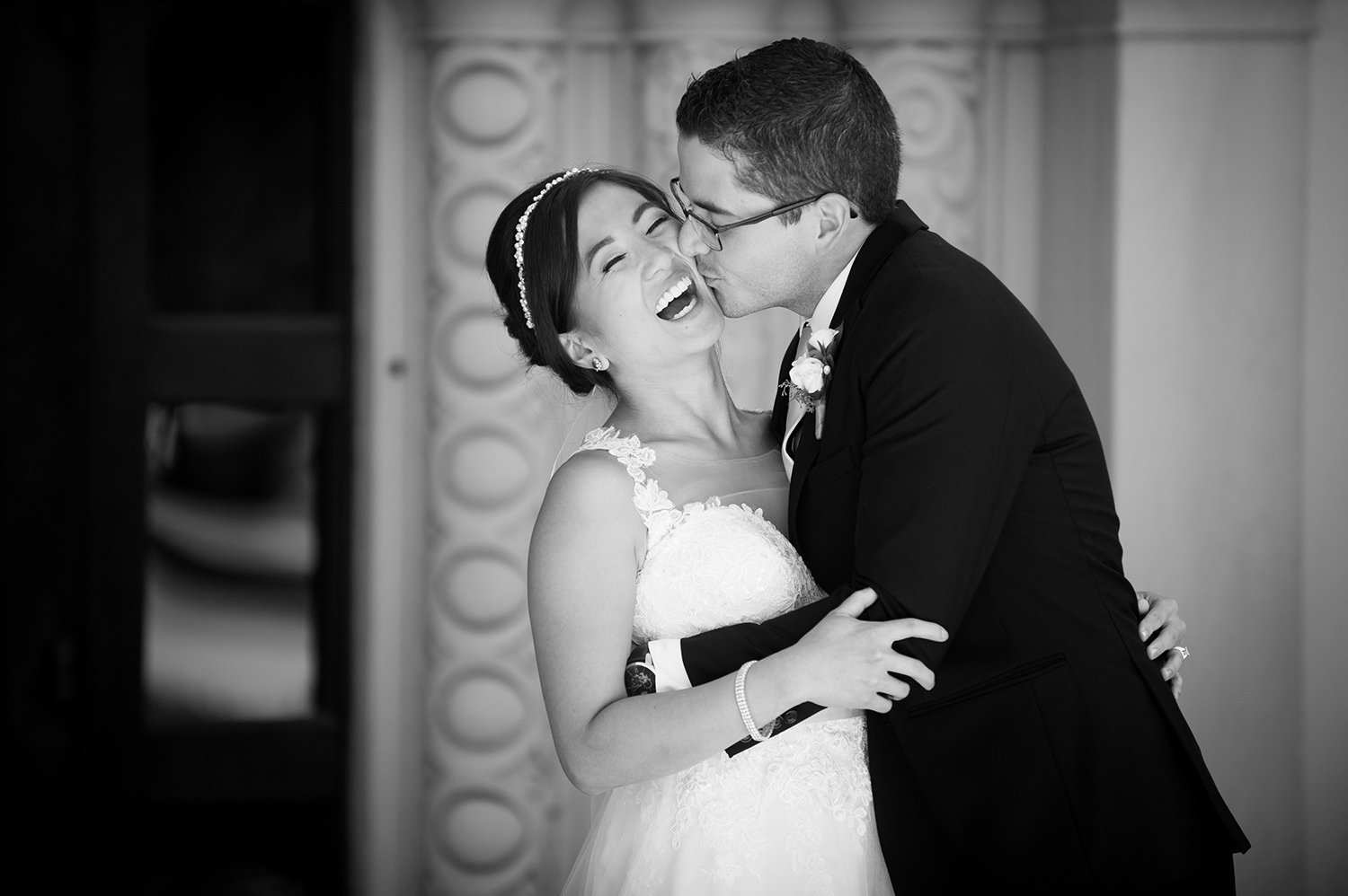 bride and groom at the immaculata