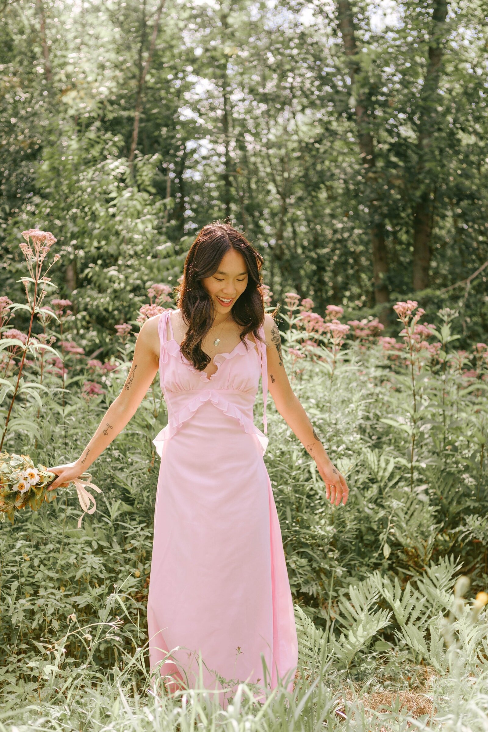 a-woman-in-pink-dress