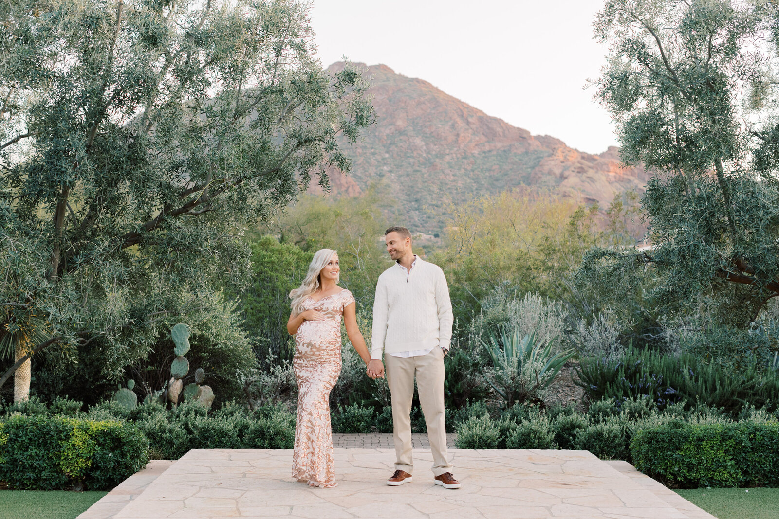 expecting couple in a park