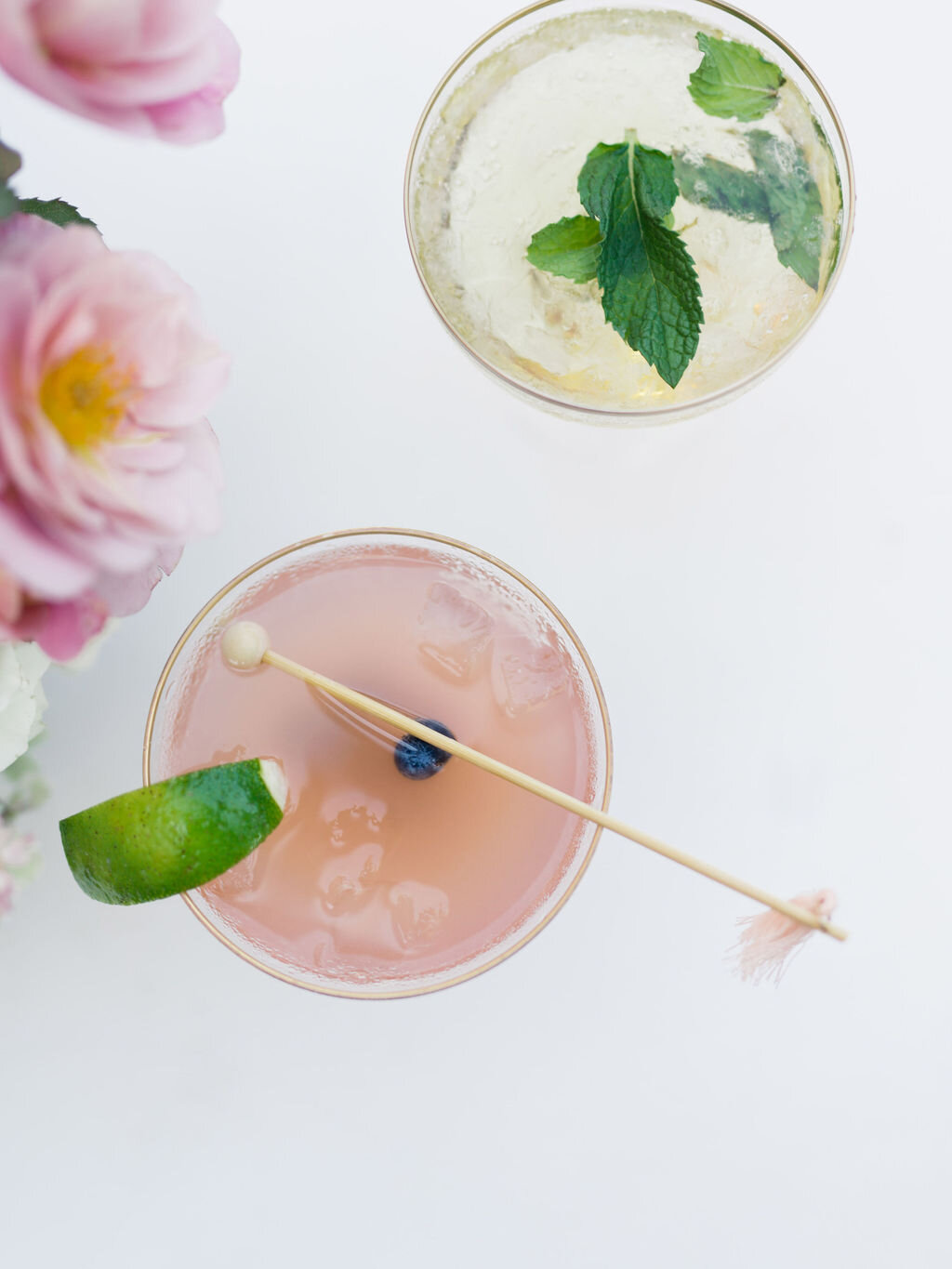 wedding cocktails at  outdoor summer wedding at Rancho Valencia