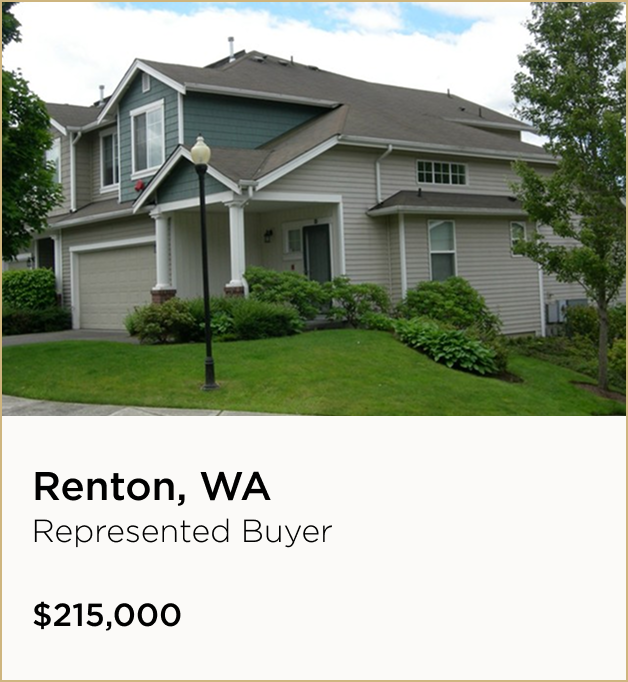 Renton, WA $215,000 – Represented Buyer
