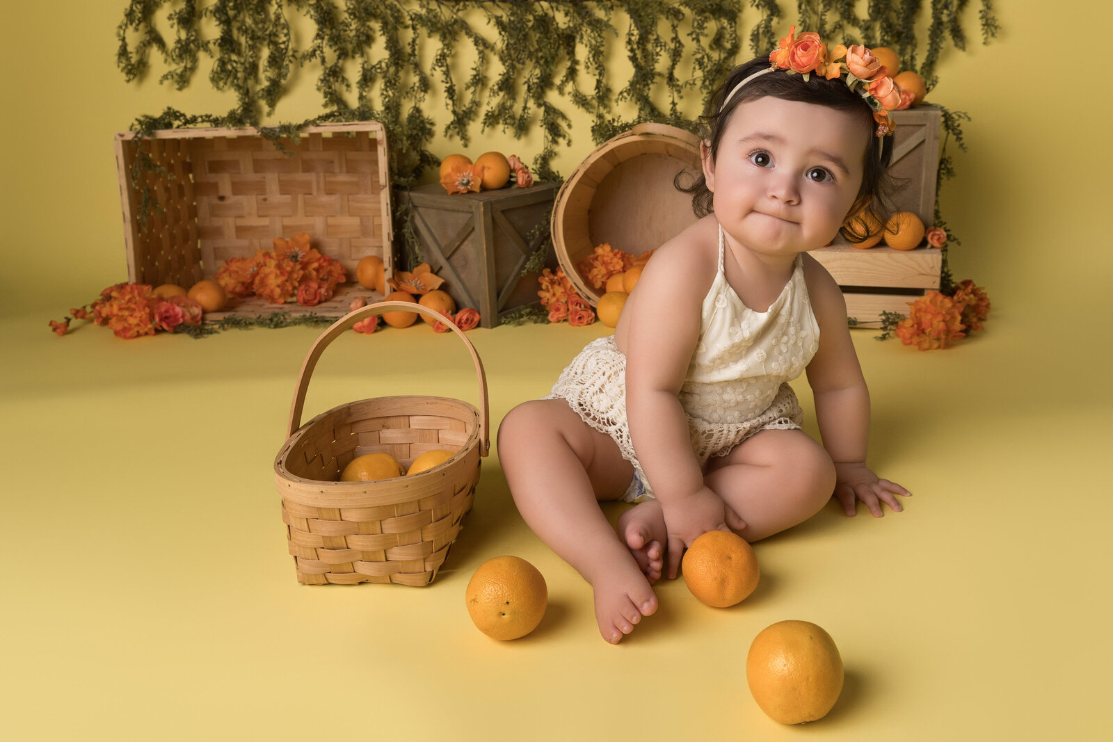 Alessandra's First Birthday Cake Smash Portraits-July 12, 2024-3--E
