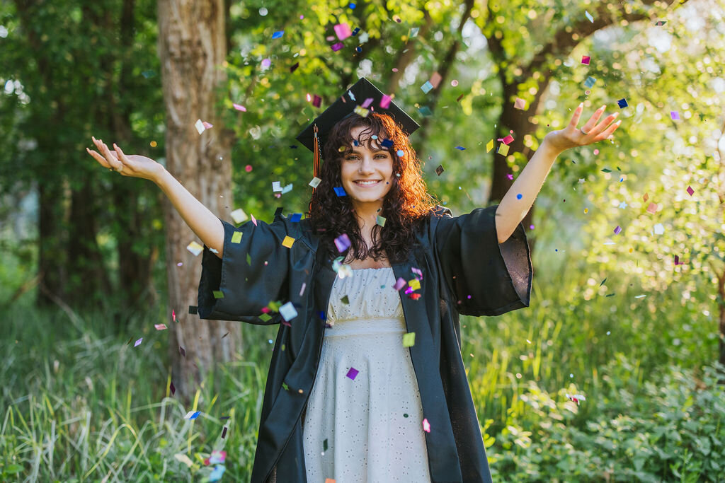 Cap and gown senior session senior portrait photographer