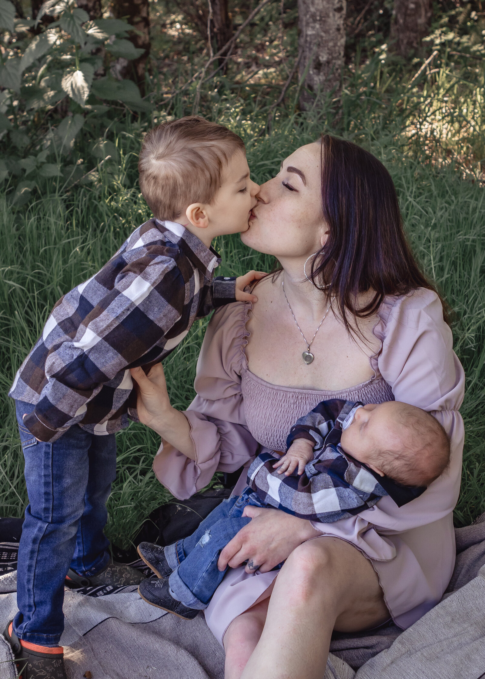Mommy with her 2 babies