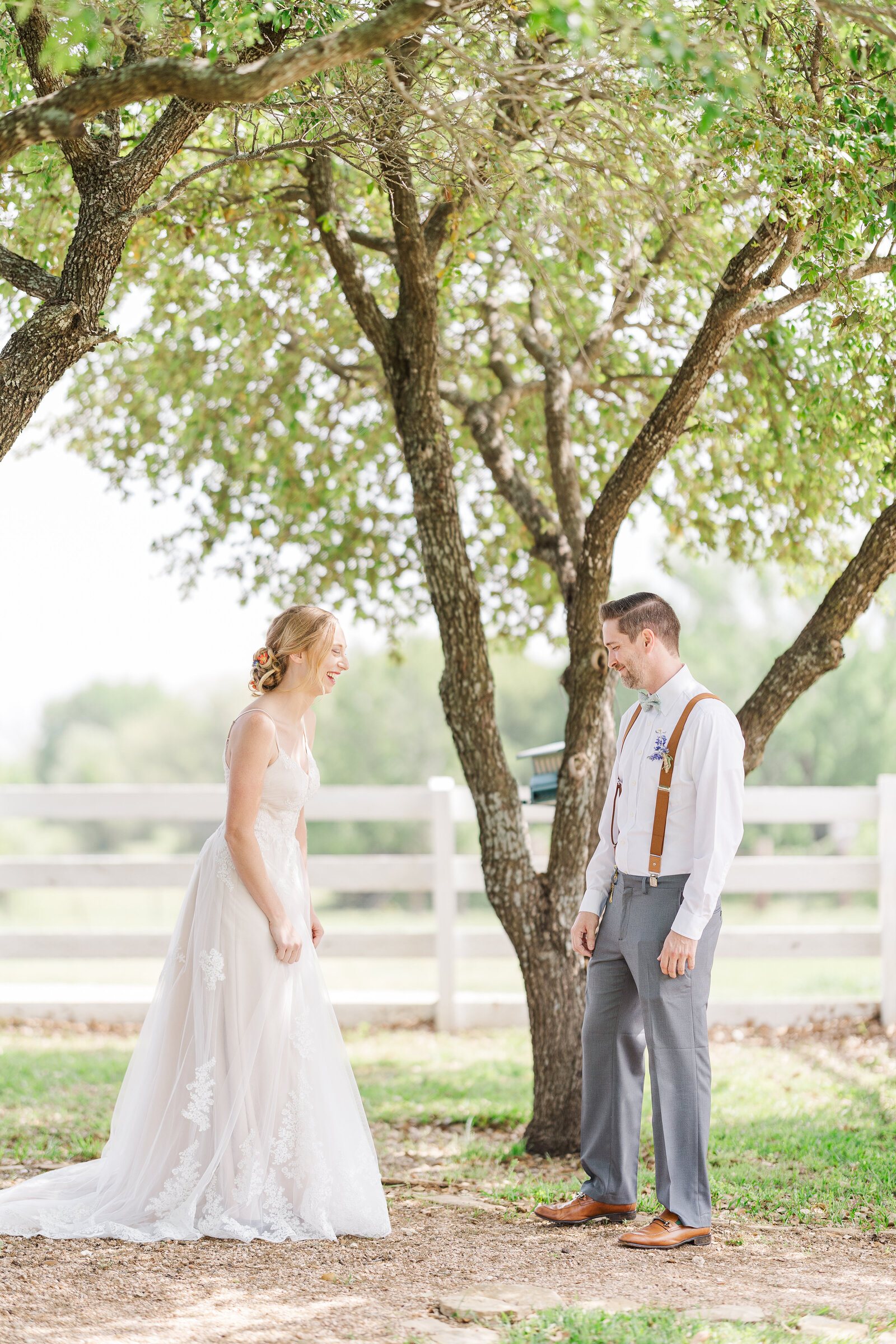 Bride-and-groom-looking-at-each-other-first-look