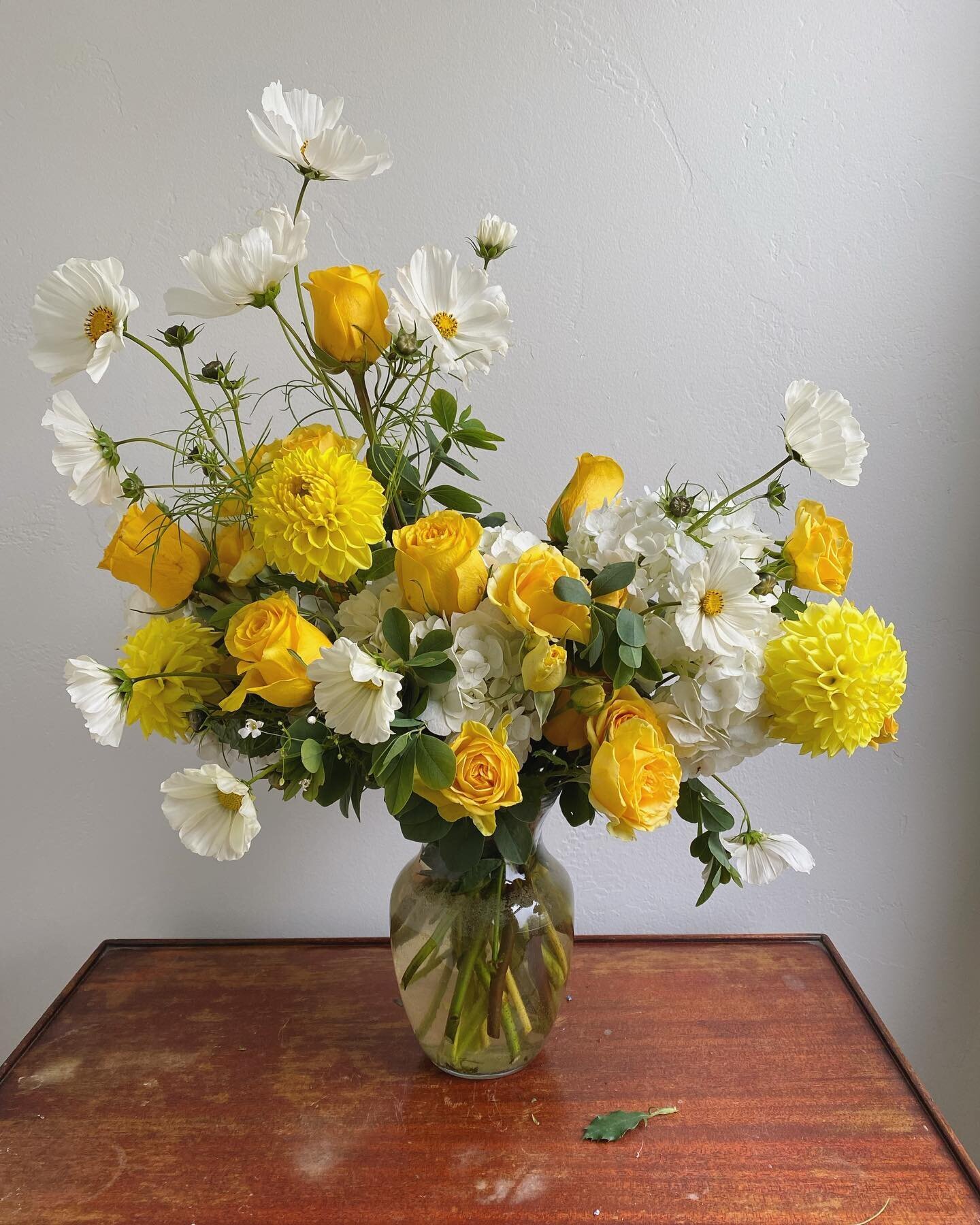 yellow and white arrangement