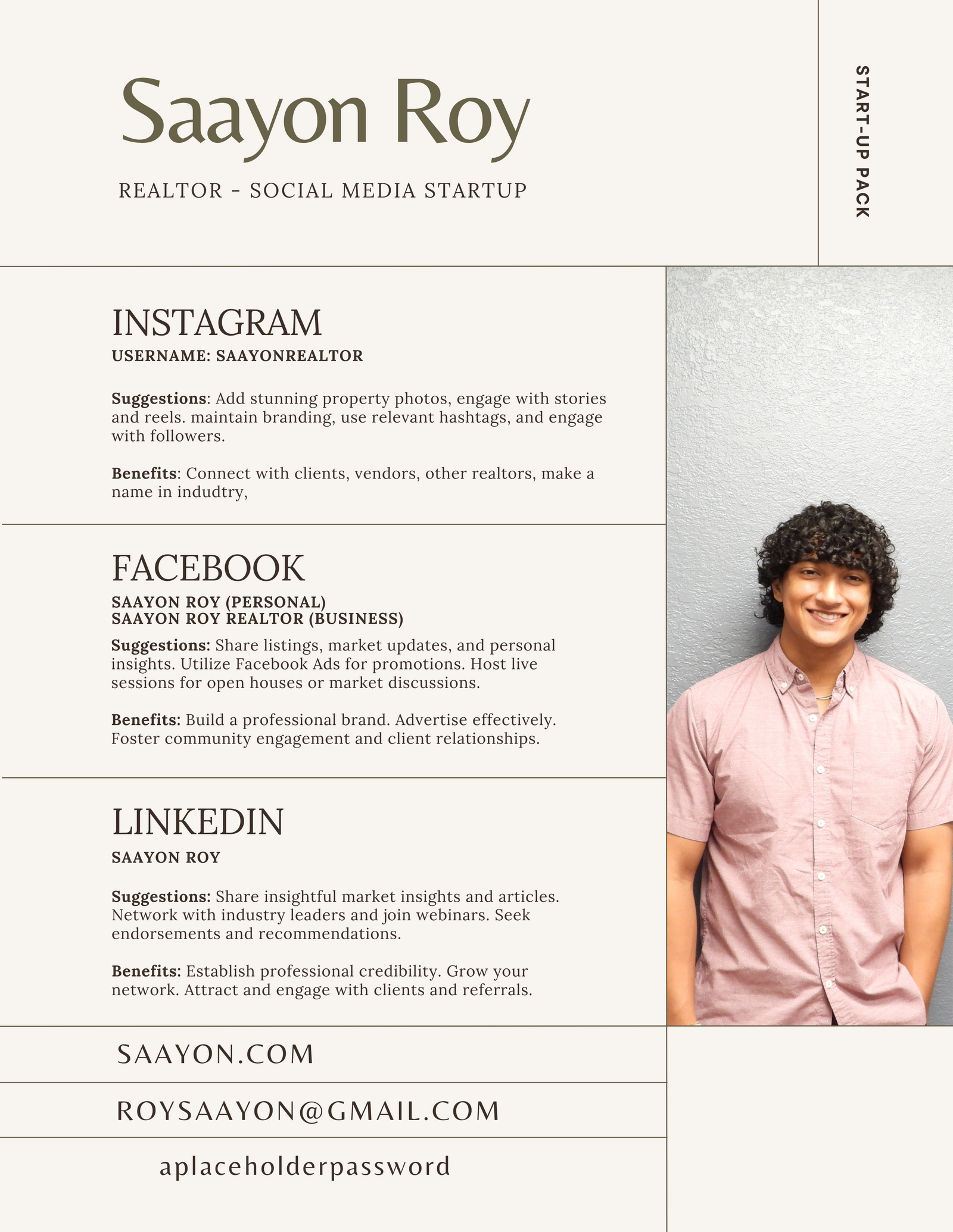 Saayon Roy Social Media StartUp