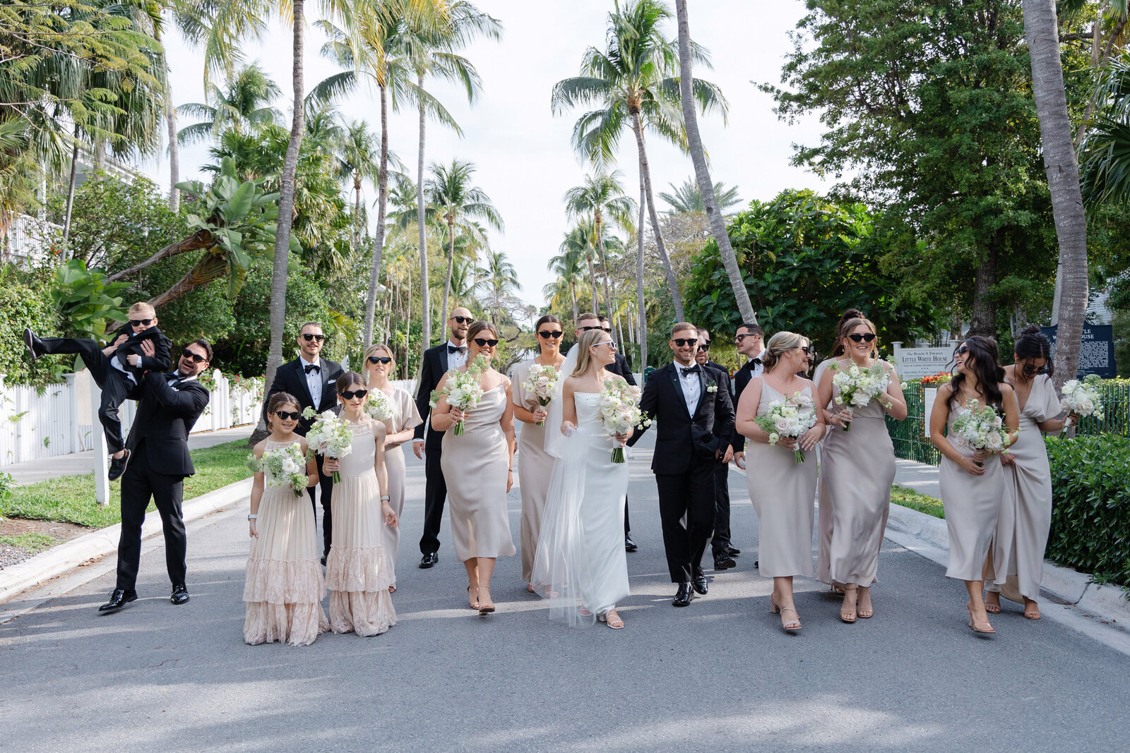 key west wedding planner, bridal party, bridesmaids, groomsmen, key west bride and groom, destination wedding, bridal party photos, key west wedding photography,  fort zachary taylor park photos