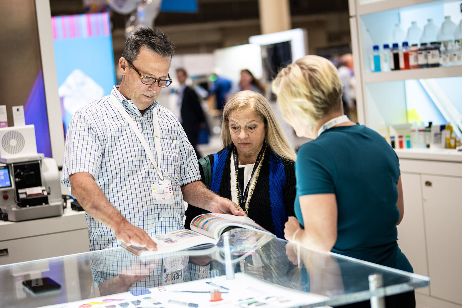 Trade show booth demonstration